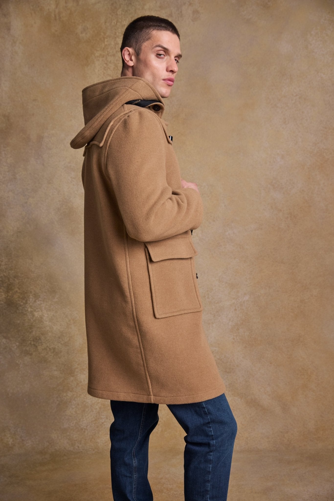 Jack Murphy Clothing - Alex Wool Duffle Coat - Camel - Tweed