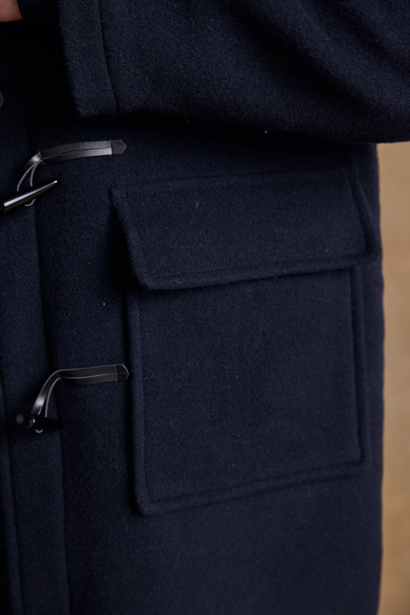 Jack Murphy Clothing - Alex Wool Duffle Coat - Navy - Tweed