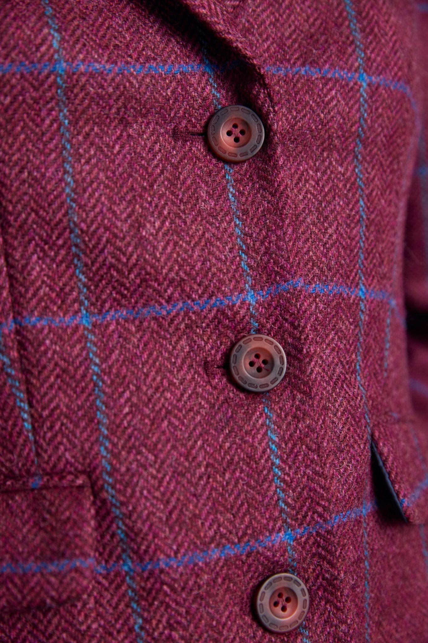 Jack Murphy Ireland - Tara Tweed Hacking Jacket - Rose Herringbone Check - Tweed