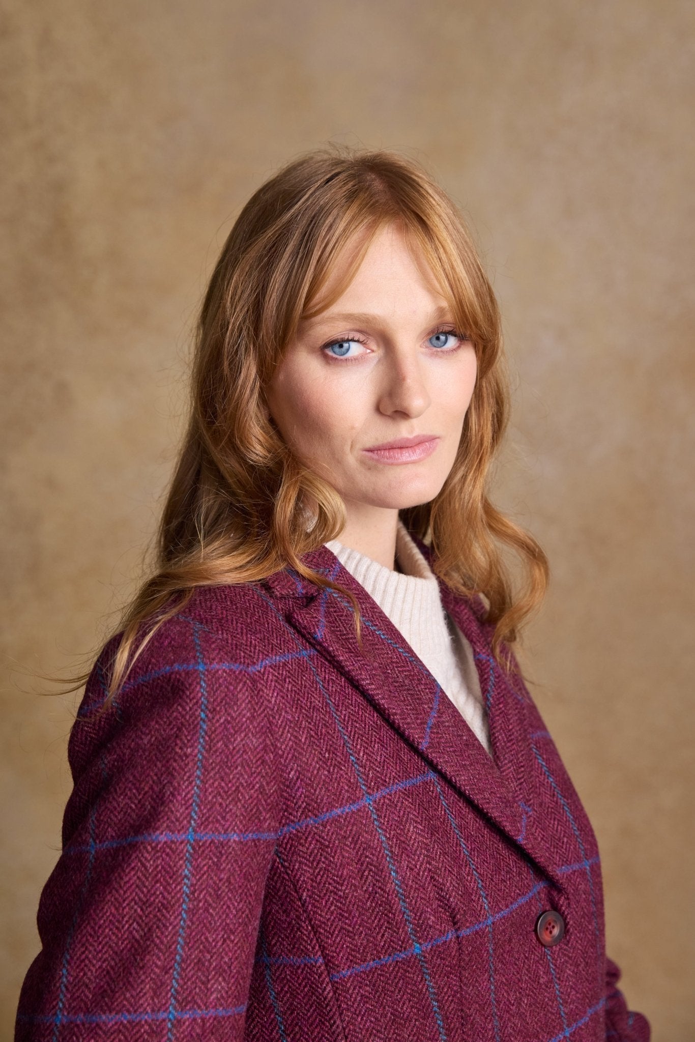 Jack Murphy Ireland - Tara Tweed Hacking Jacket - Rose Herringbone Check - Tweed