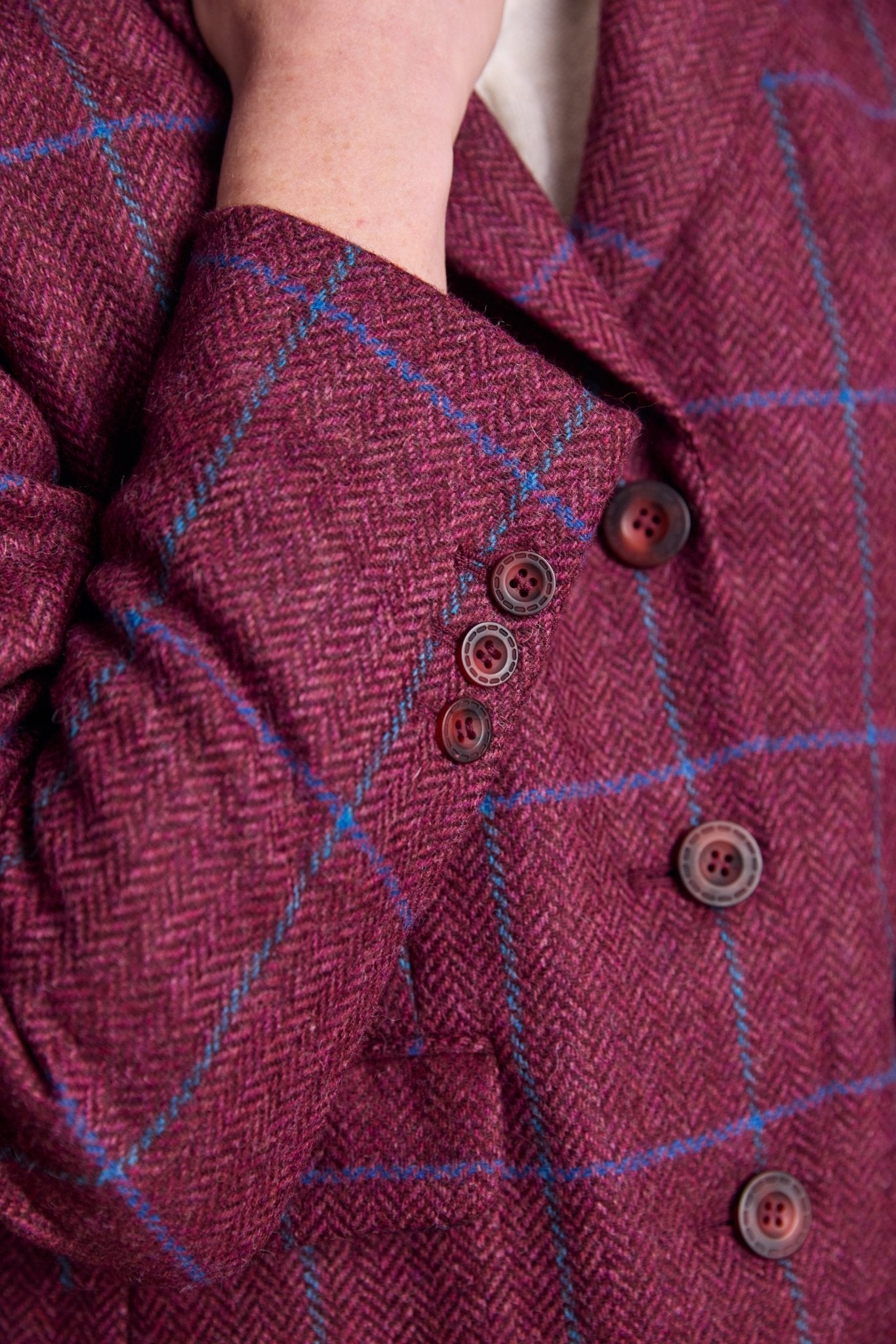Jack Murphy Ireland - Tara Tweed Hacking Jacket - Rose Herringbone Check - Tweed