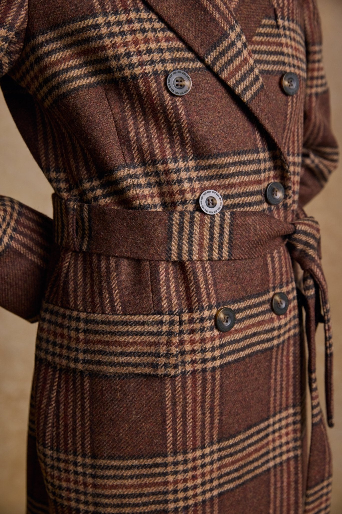 Jack Murphy Ireland - Clodagh Wool Coat - Tobacco Check - Tweed