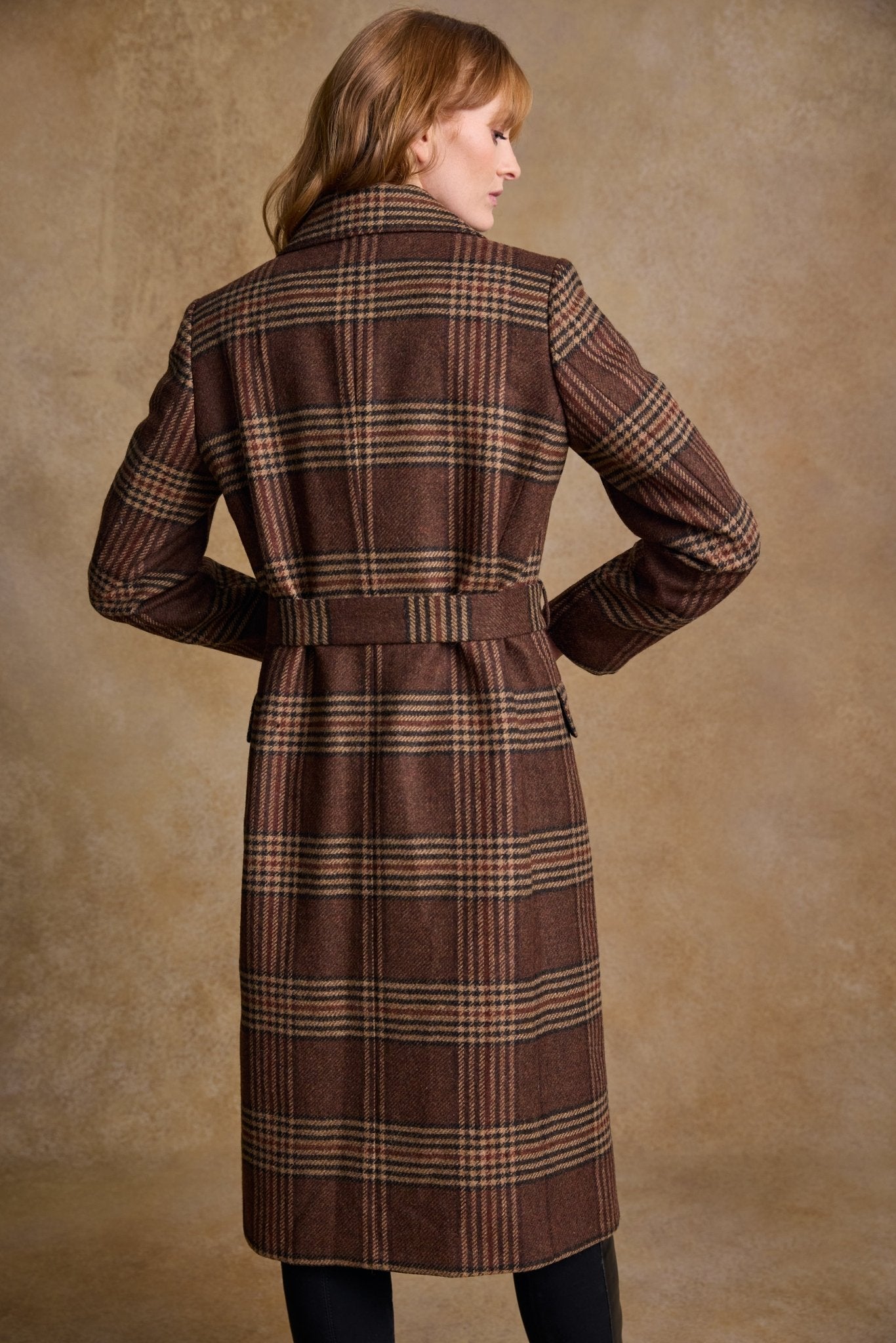 Jack Murphy Ireland - Clodagh Wool Coat - Tobacco Check - Tweed