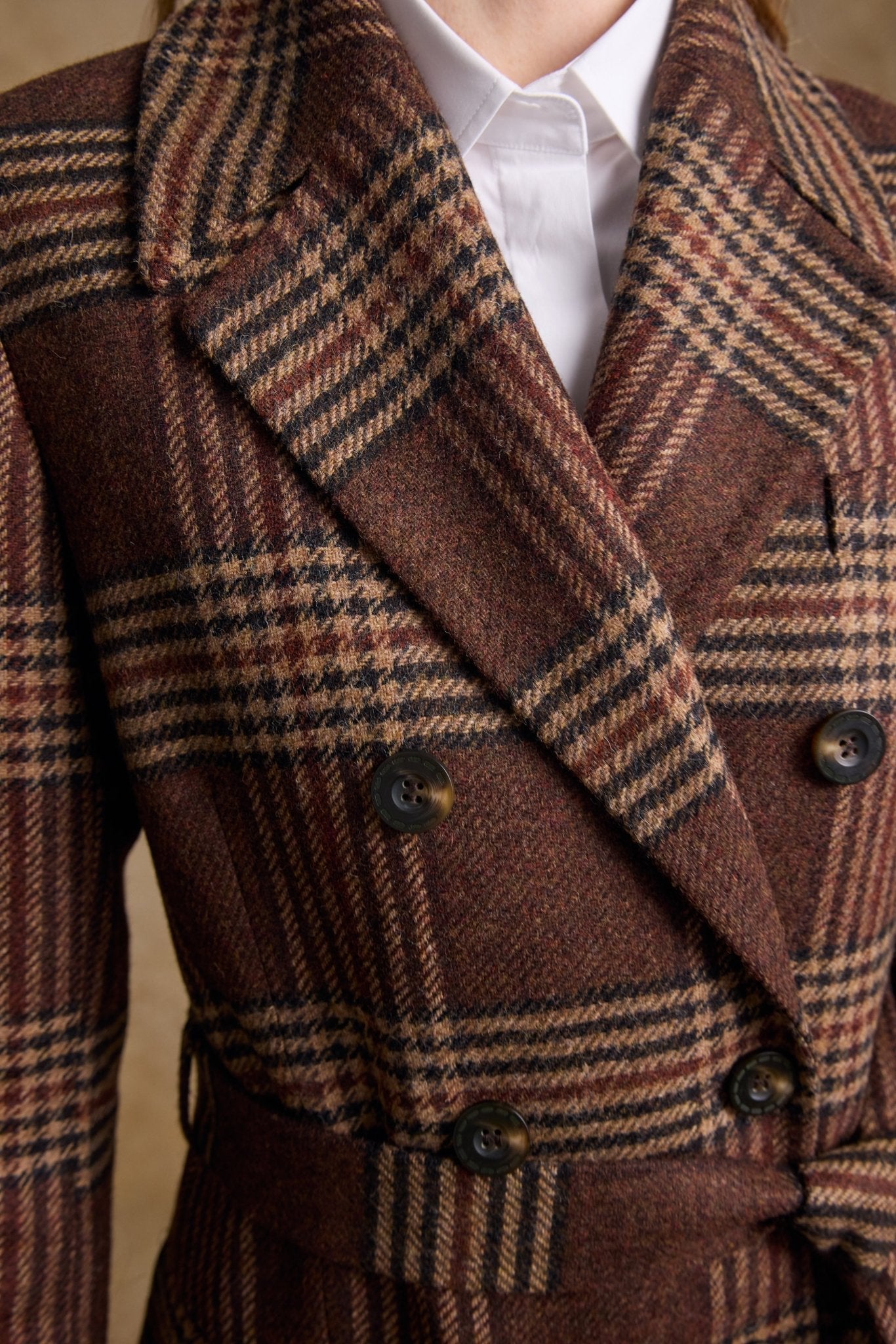 Jack Murphy Ireland - Clodagh Wool Coat - Tobacco Check - Tweed
