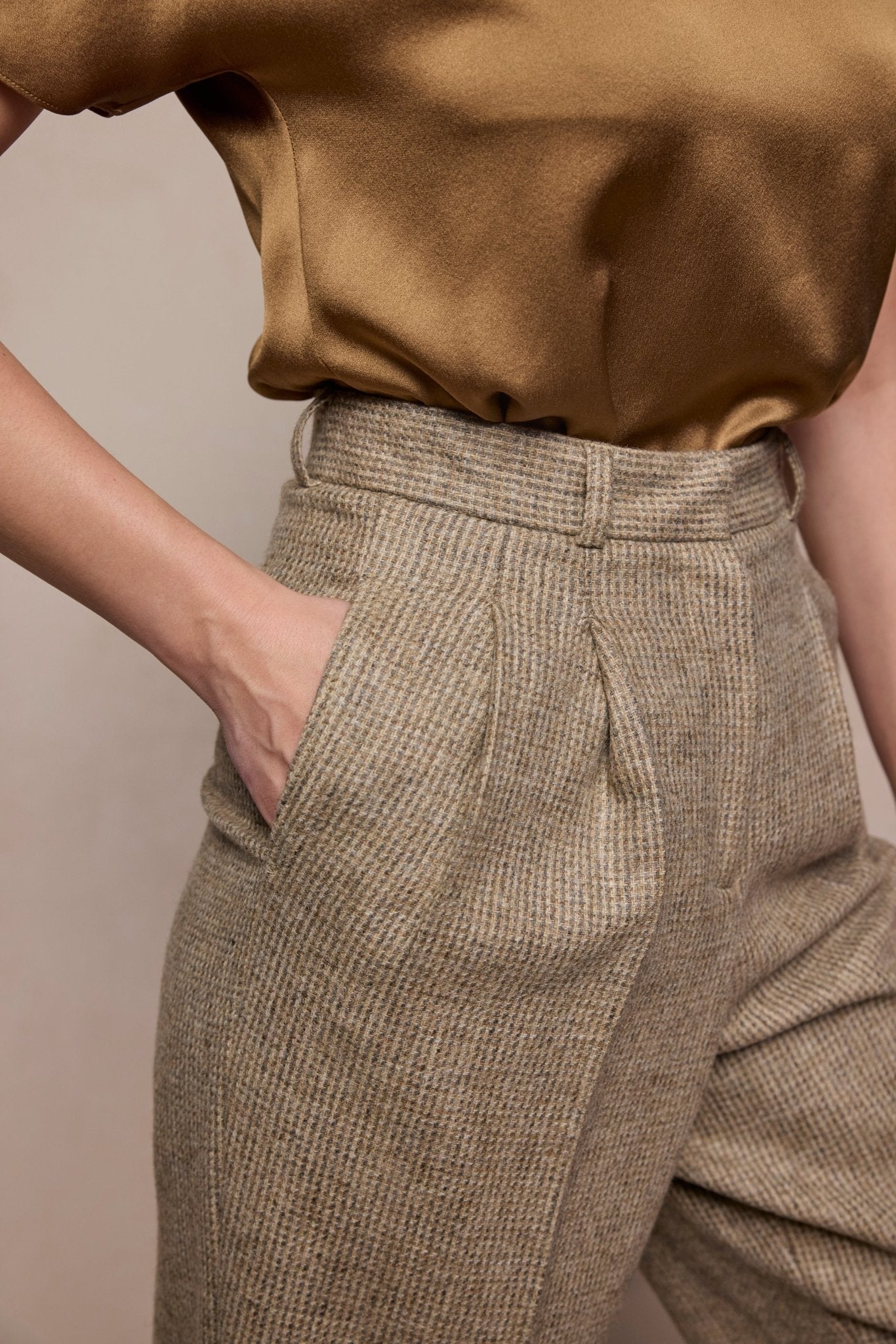 Jack Murphy Clothing - Faye Tweed Trousers - Barely Weave - Tweed