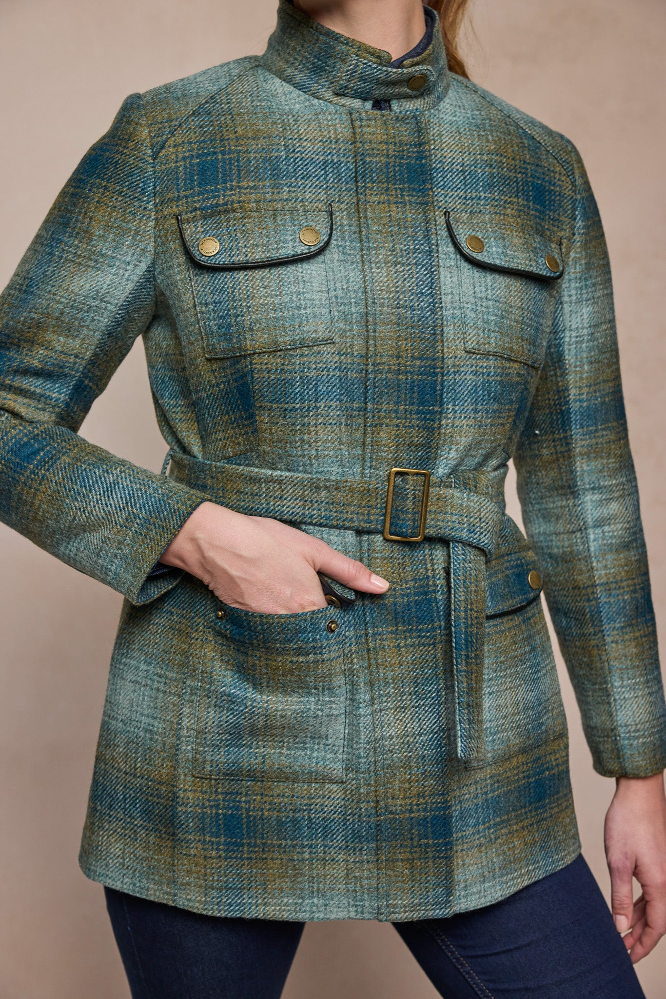 Maeve Tweed Jacket - Ocean Check