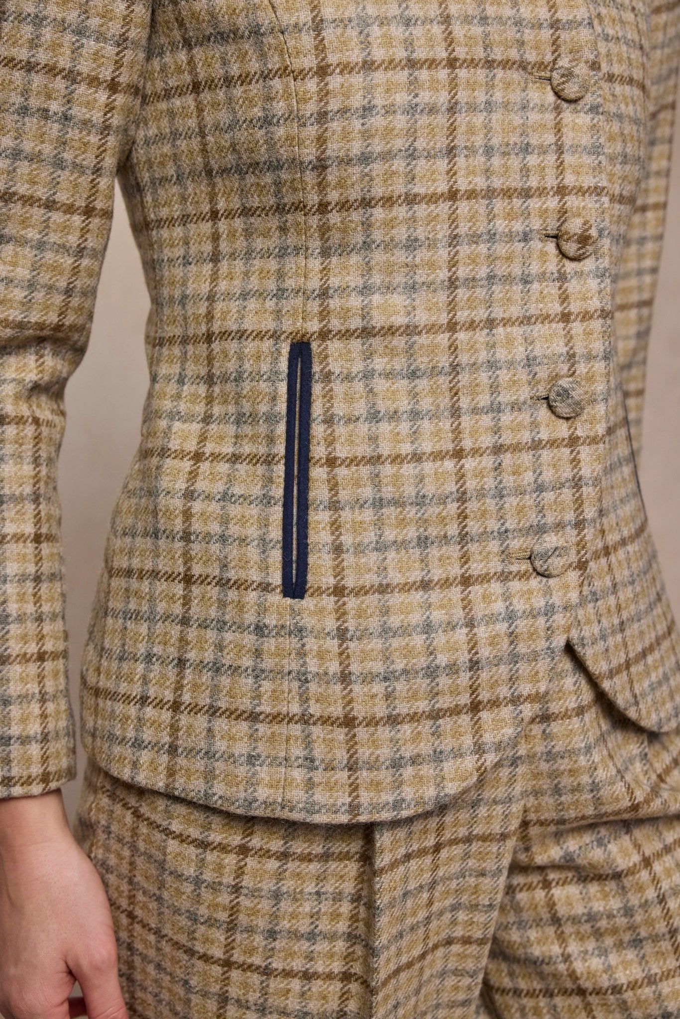 Jack Murphy Clothing - Nicole Tweed Jacket - Caramel Check - Tweed