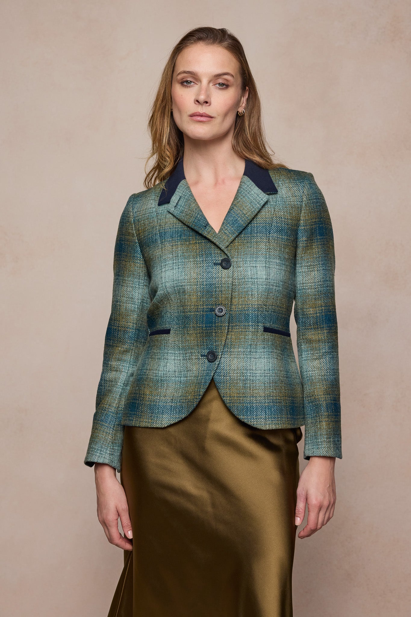 Sasha Tweed Jacket - Ocean Check