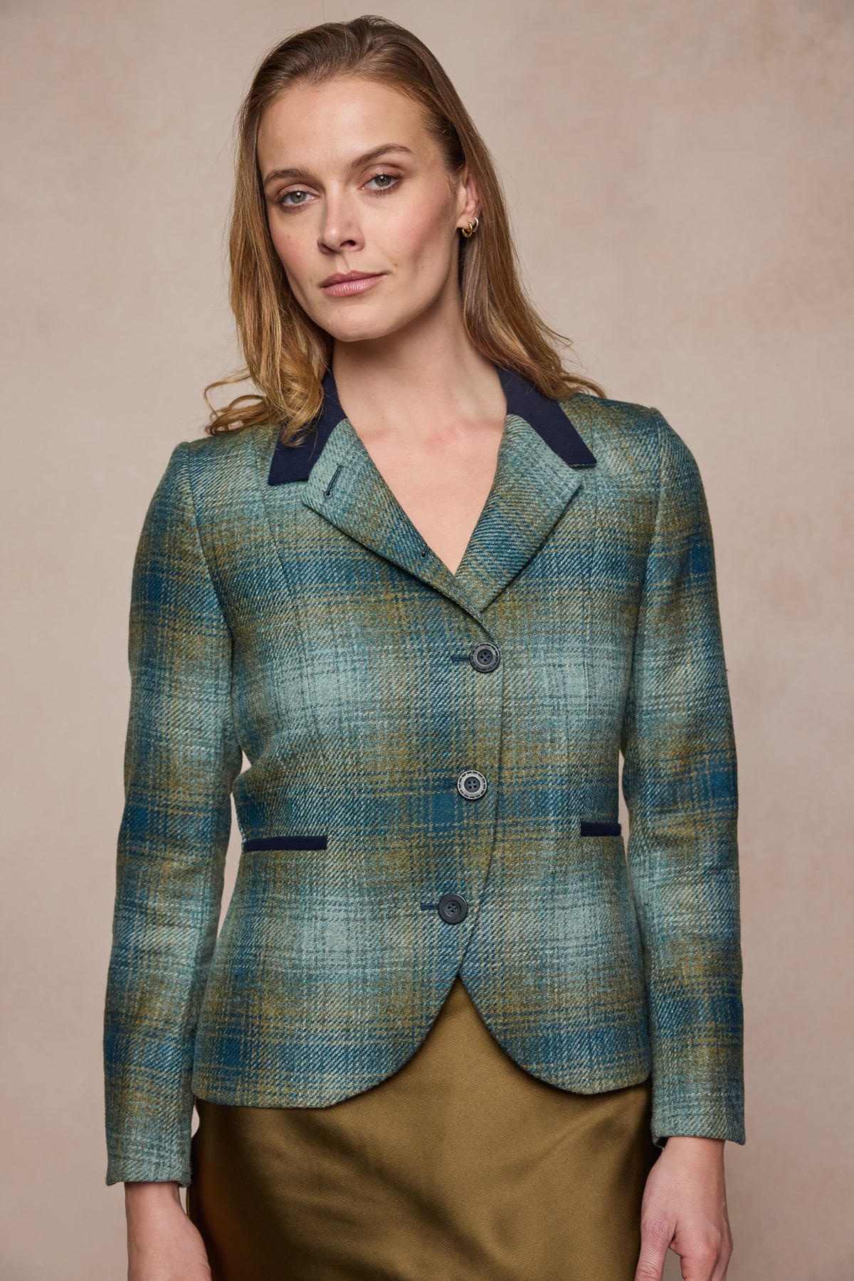Sasha Tweed Jacket - Ocean Check