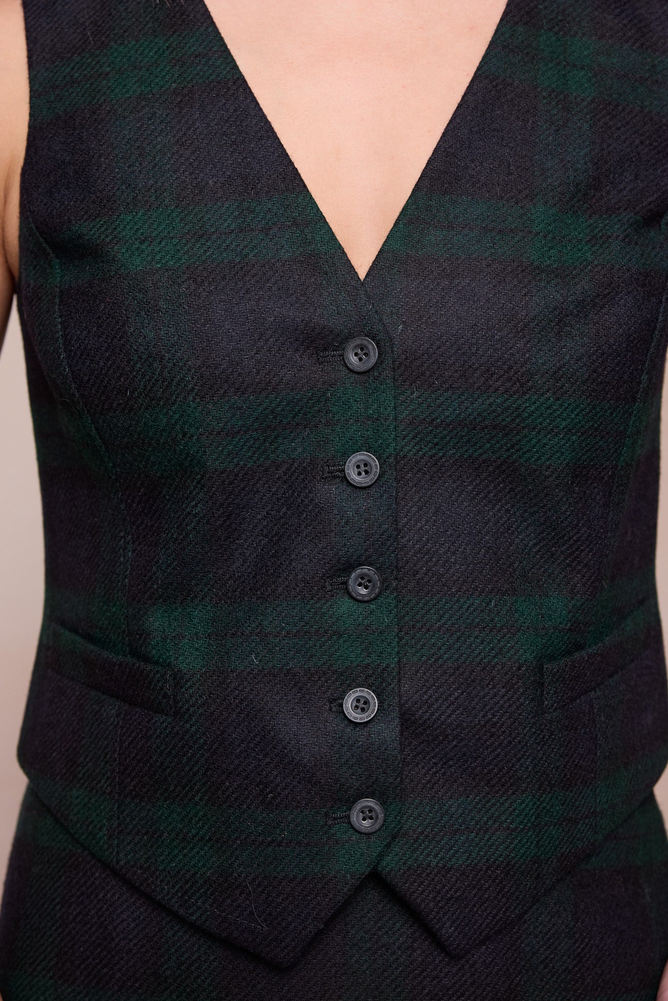 Colleen Tweed Weste – Grüner Tartan