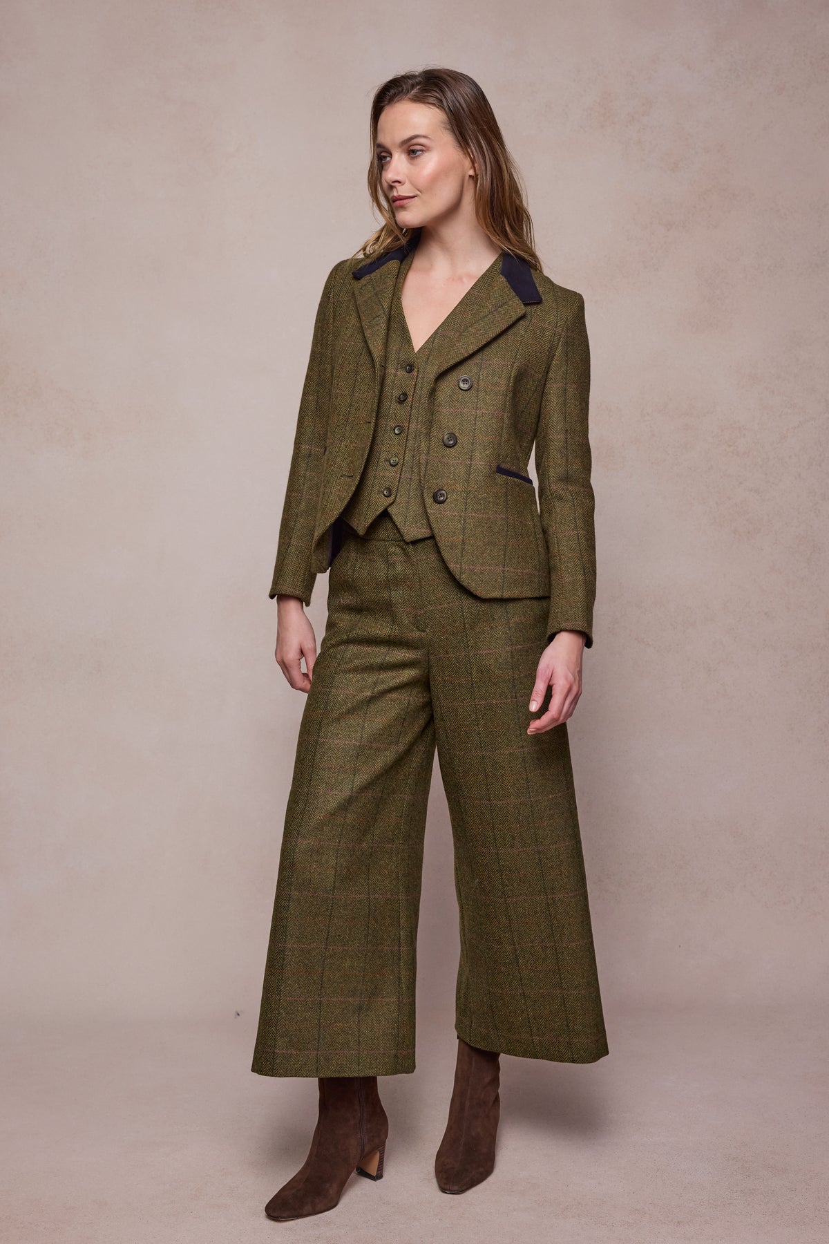 Enya Tweed Culottes - Woodland Check