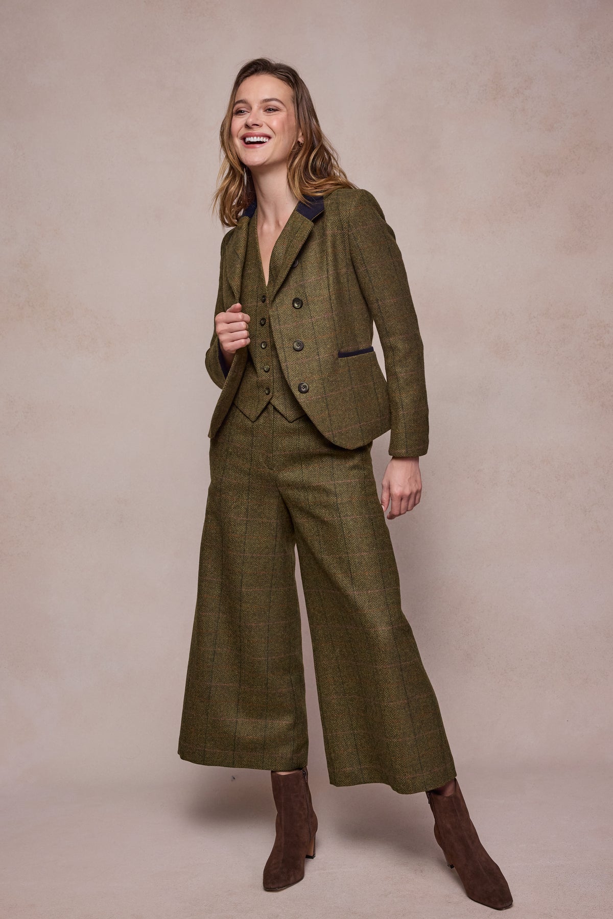 Enya Tweed Culottes - Woodland Check