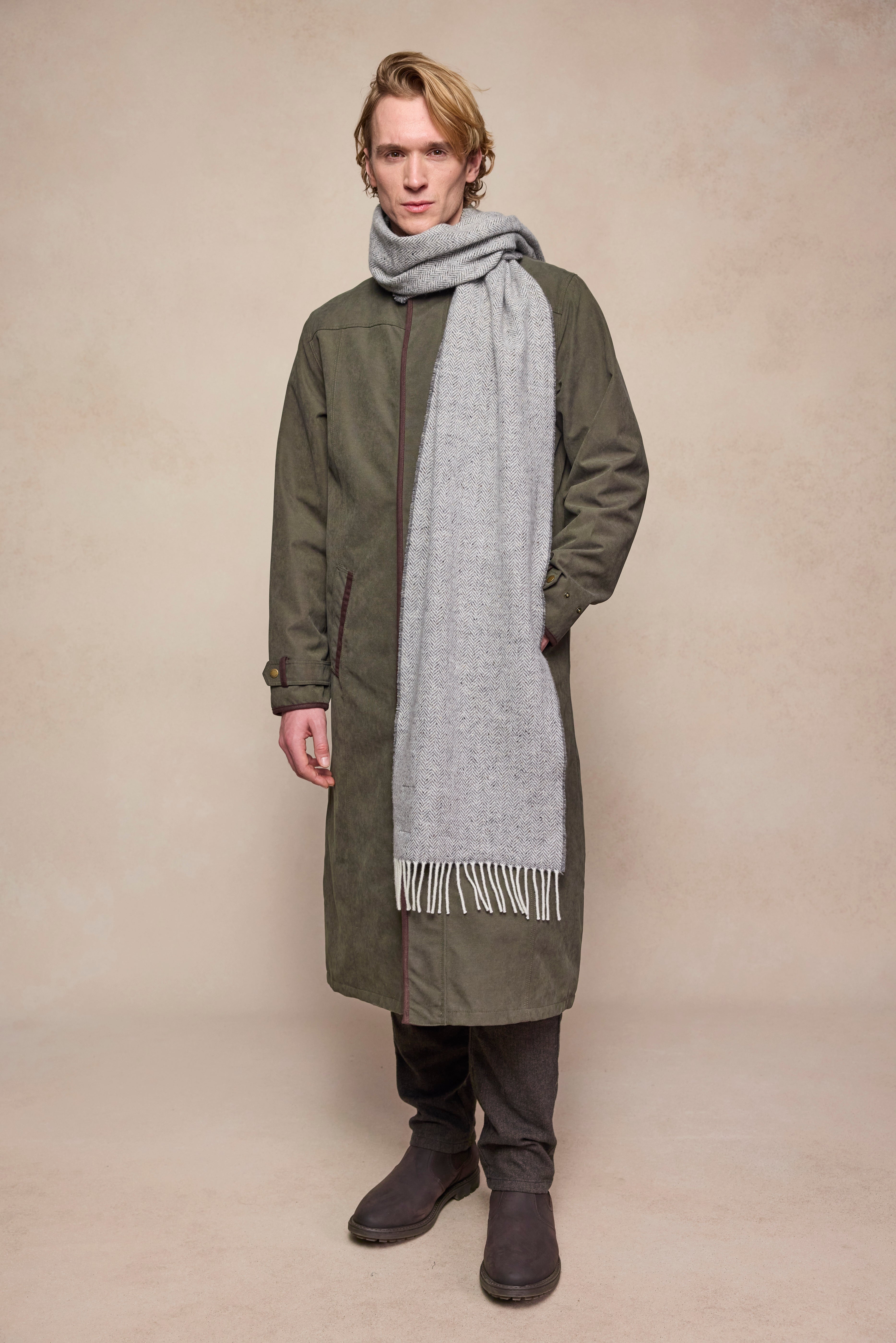 Écharpe en laine Bonnie - Gris doux