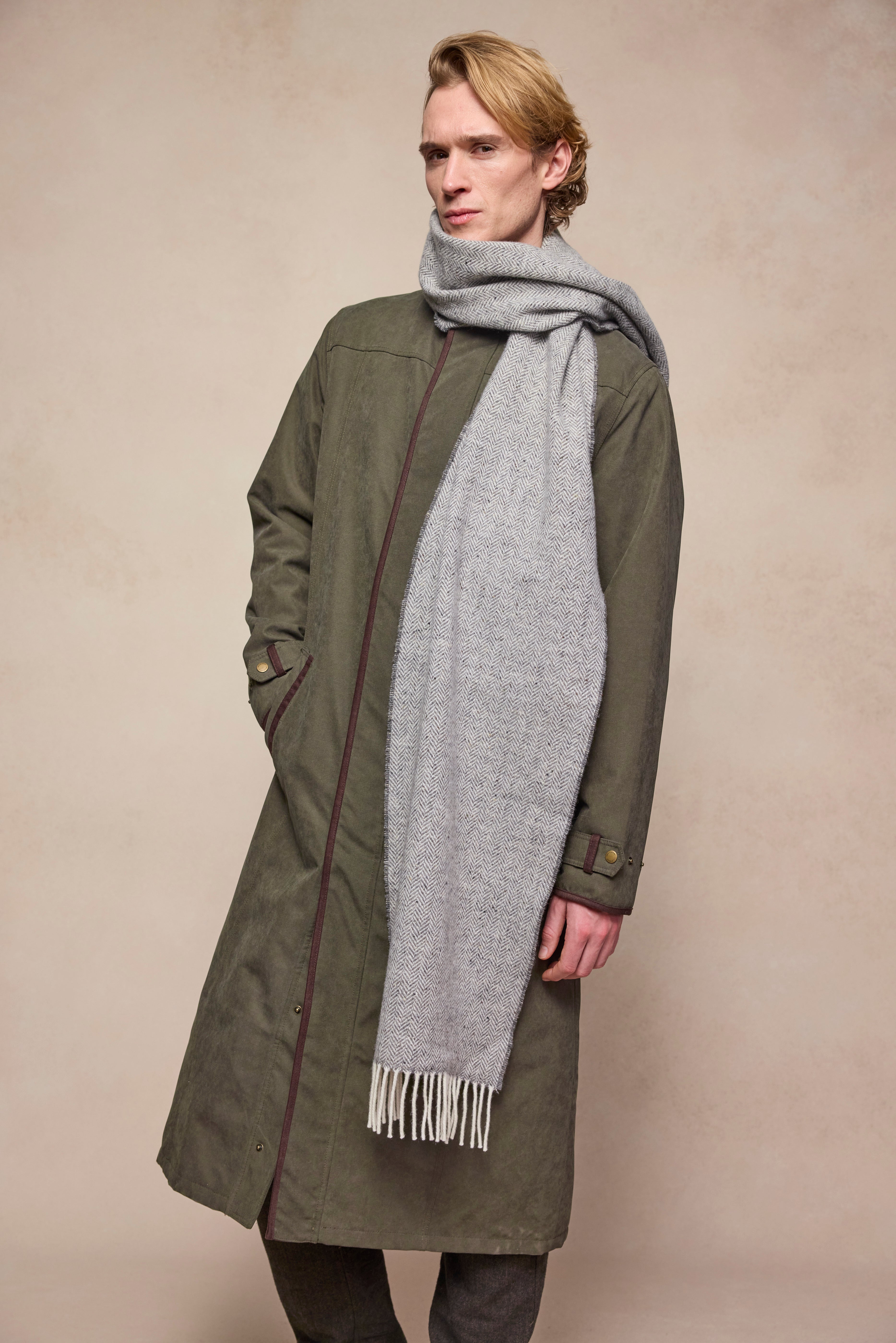 Écharpe en laine Bonnie - Gris doux