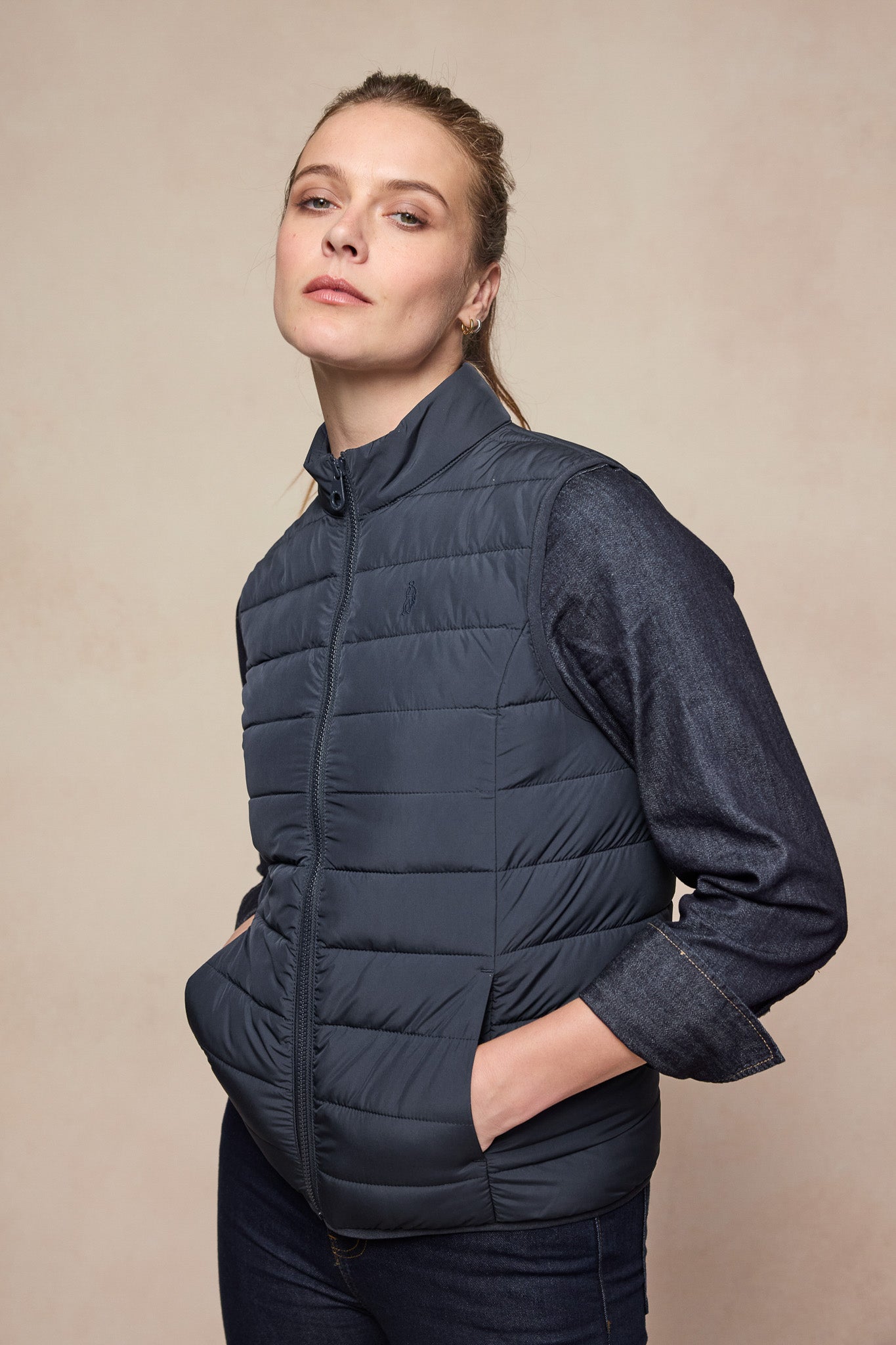 Leah Puffa Gilet - Navy