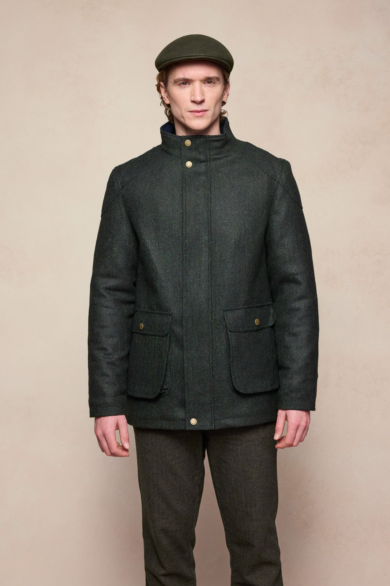 Seamus Tweed Jacket - Green Herringbone