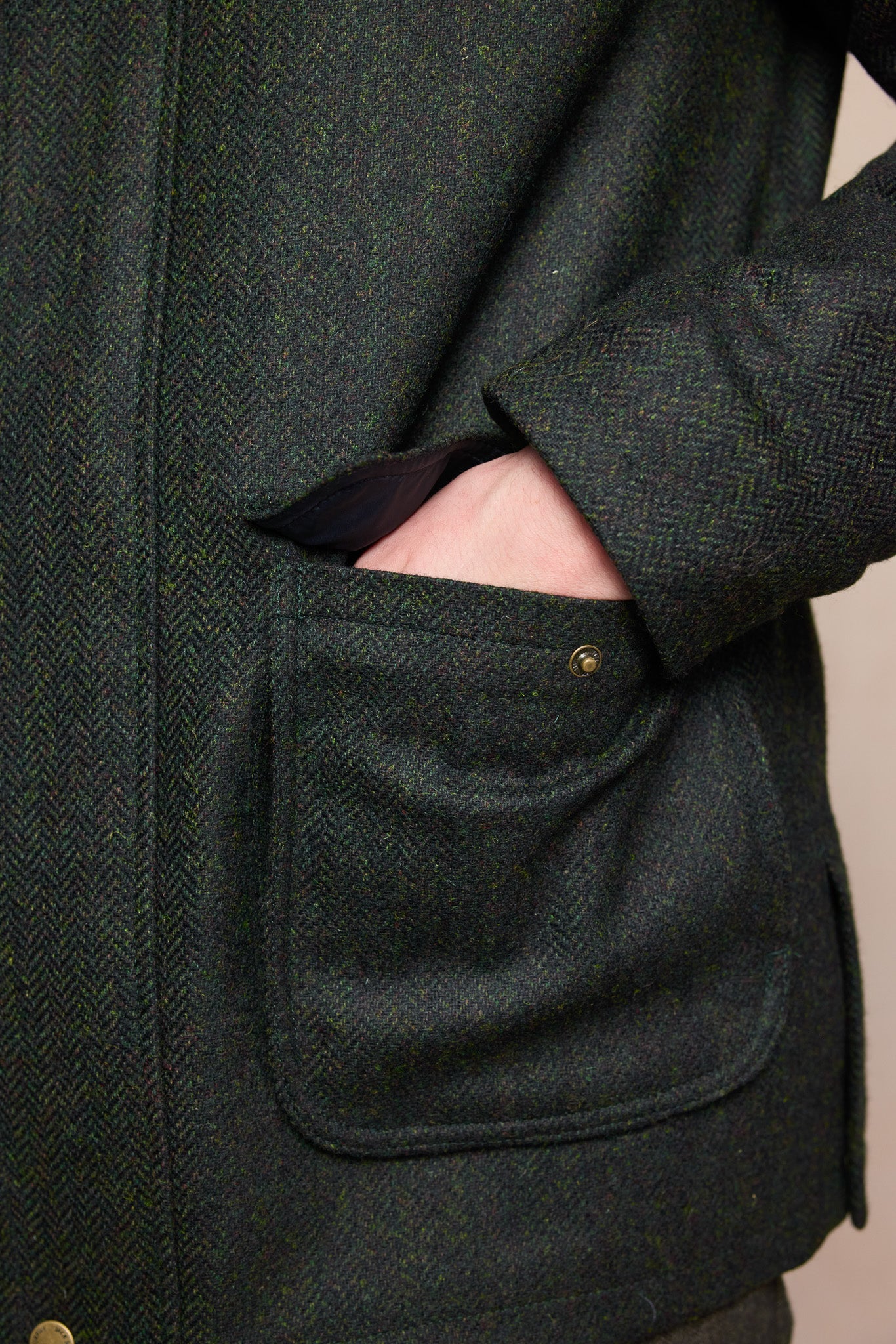 Seamus Tweed Jacket - Green Herringbone