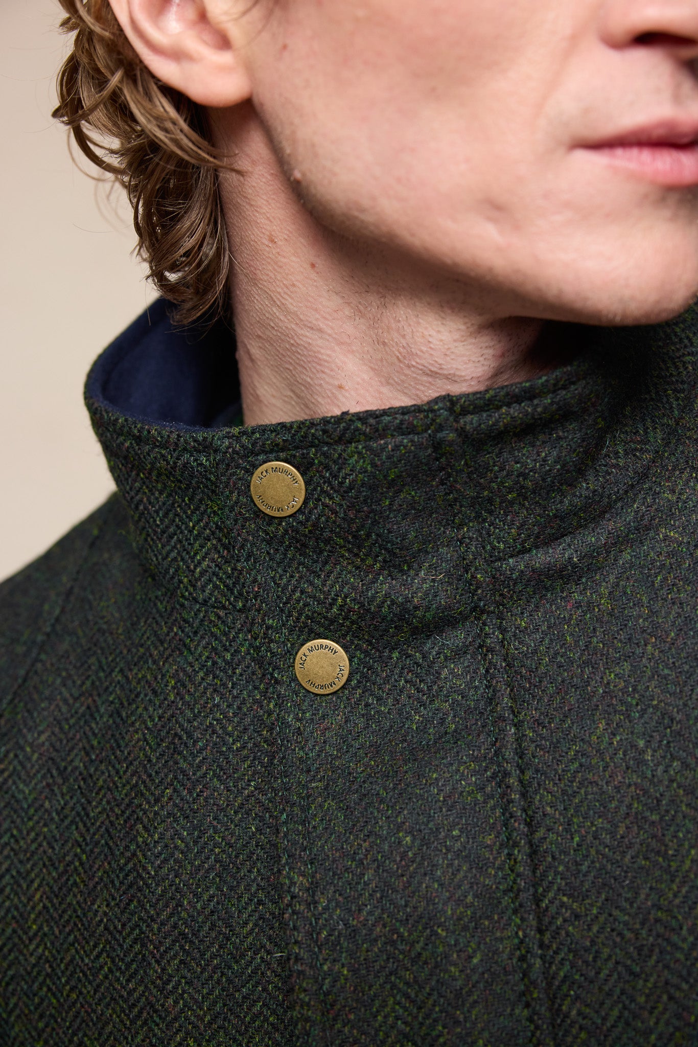 Seamus Tweed Jacket - Green Herringbone
