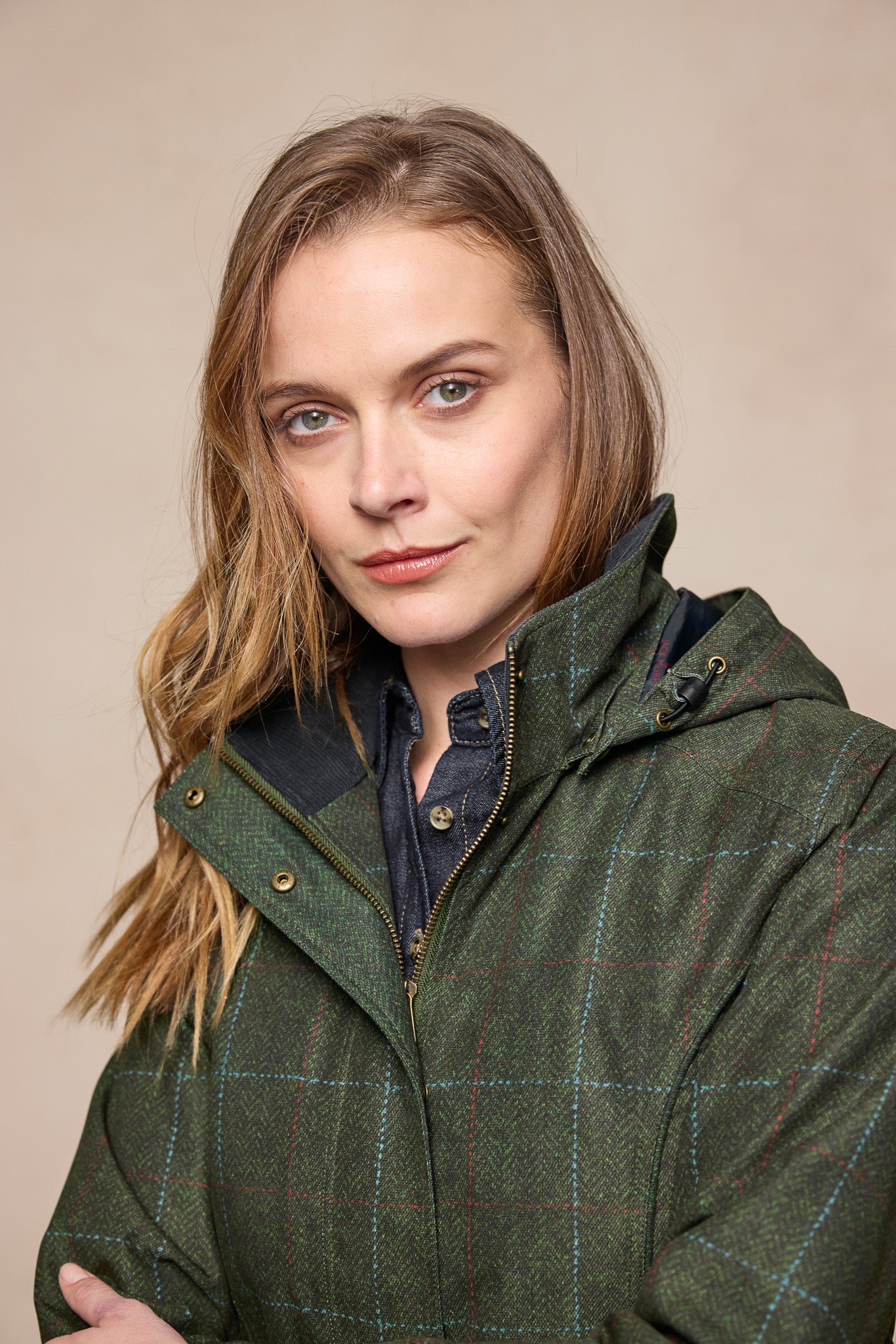 Jack Murphy Clothing - Sophia Waterproof Jacket - Green Windowpane - Waterproof