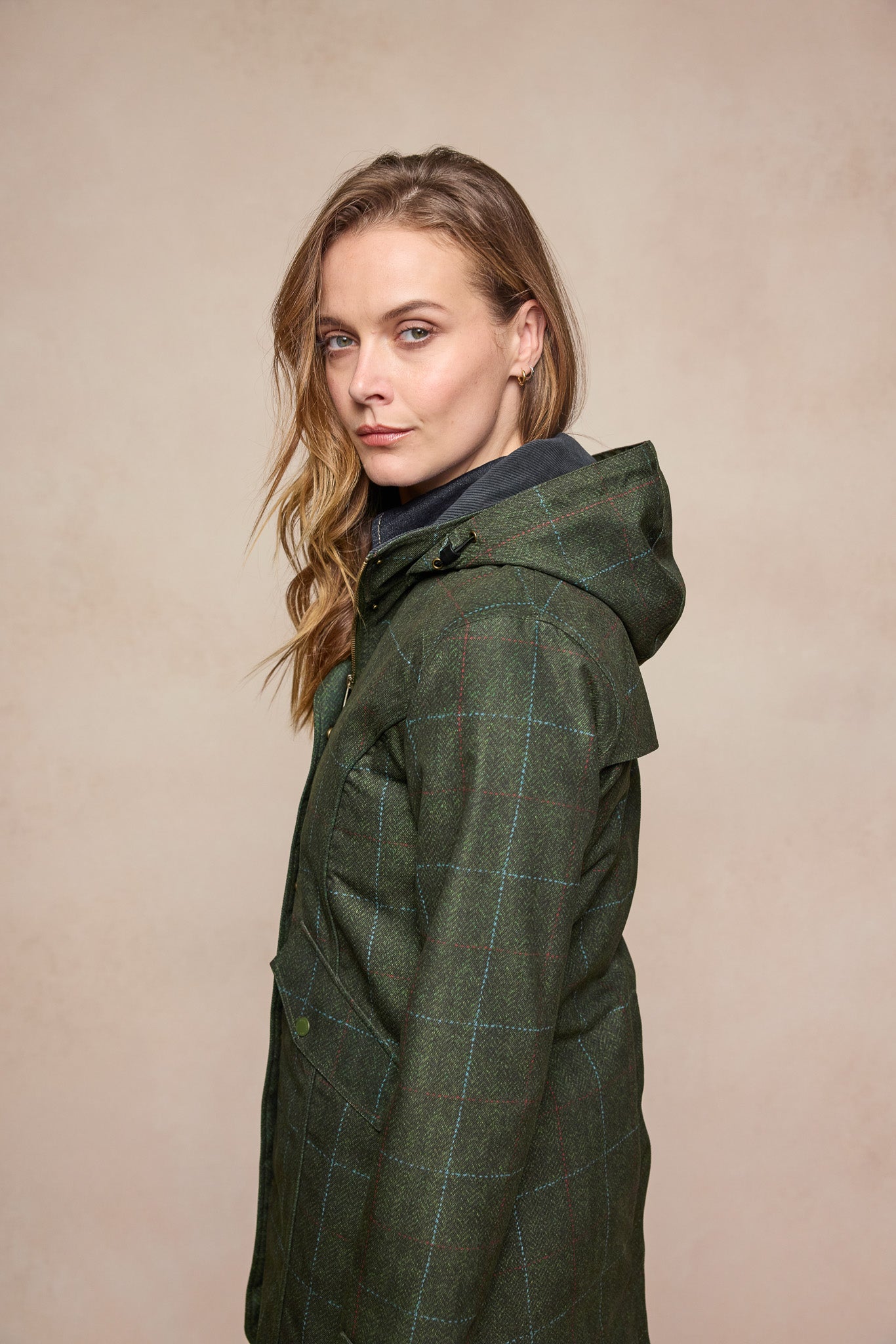 Jack Murphy Clothing - Sophia Waterproof Jacket - Green Windowpane - Waterproof