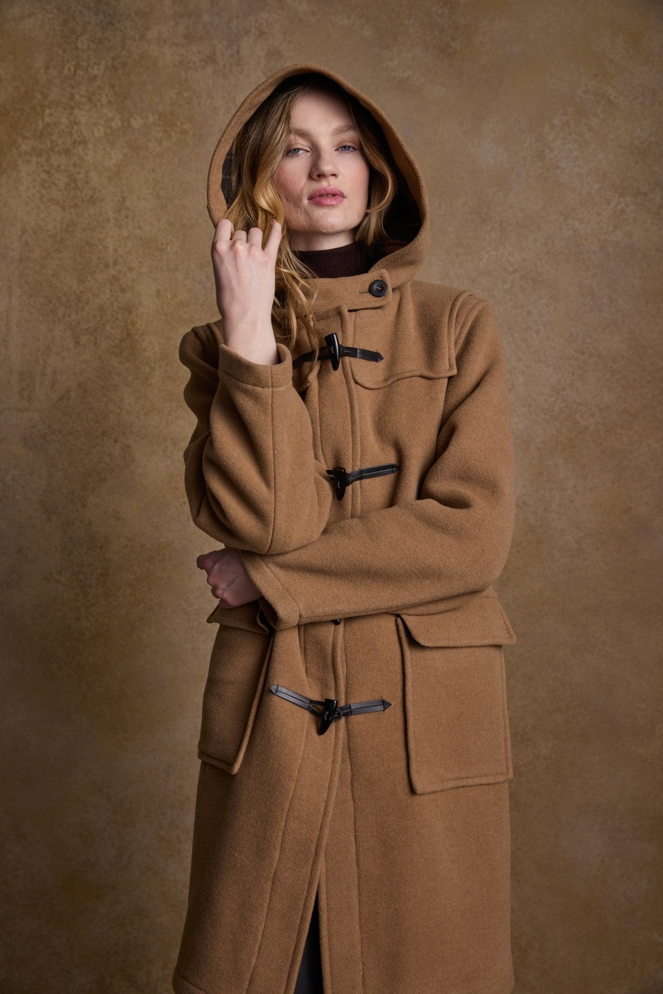 Jack Murphy Clothing - Alex Wool Duffle Coat - Camel - Tweed