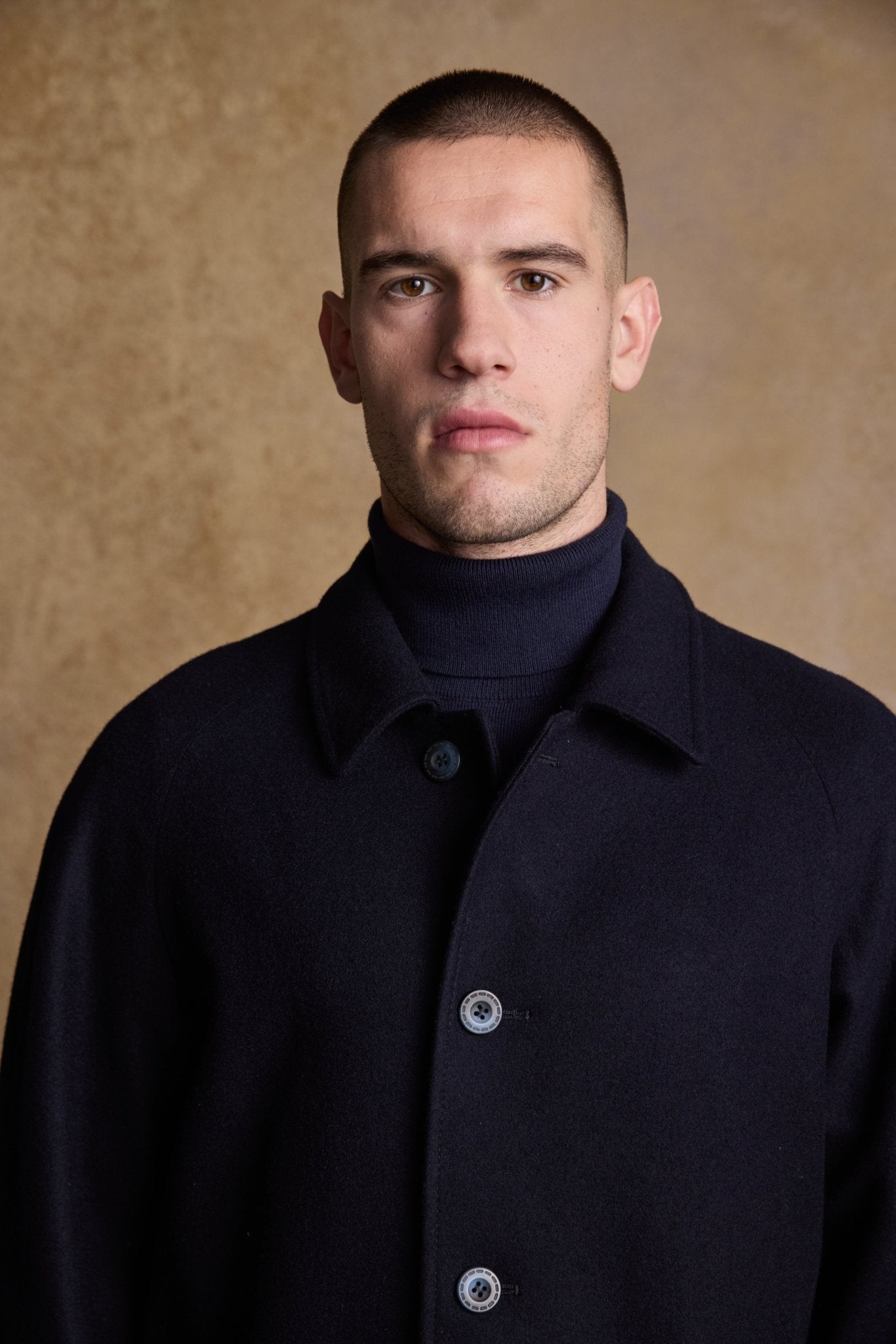 Jack Murphy Clothing - Sean Tweed Coat - Deep Navy Melton - Tweed