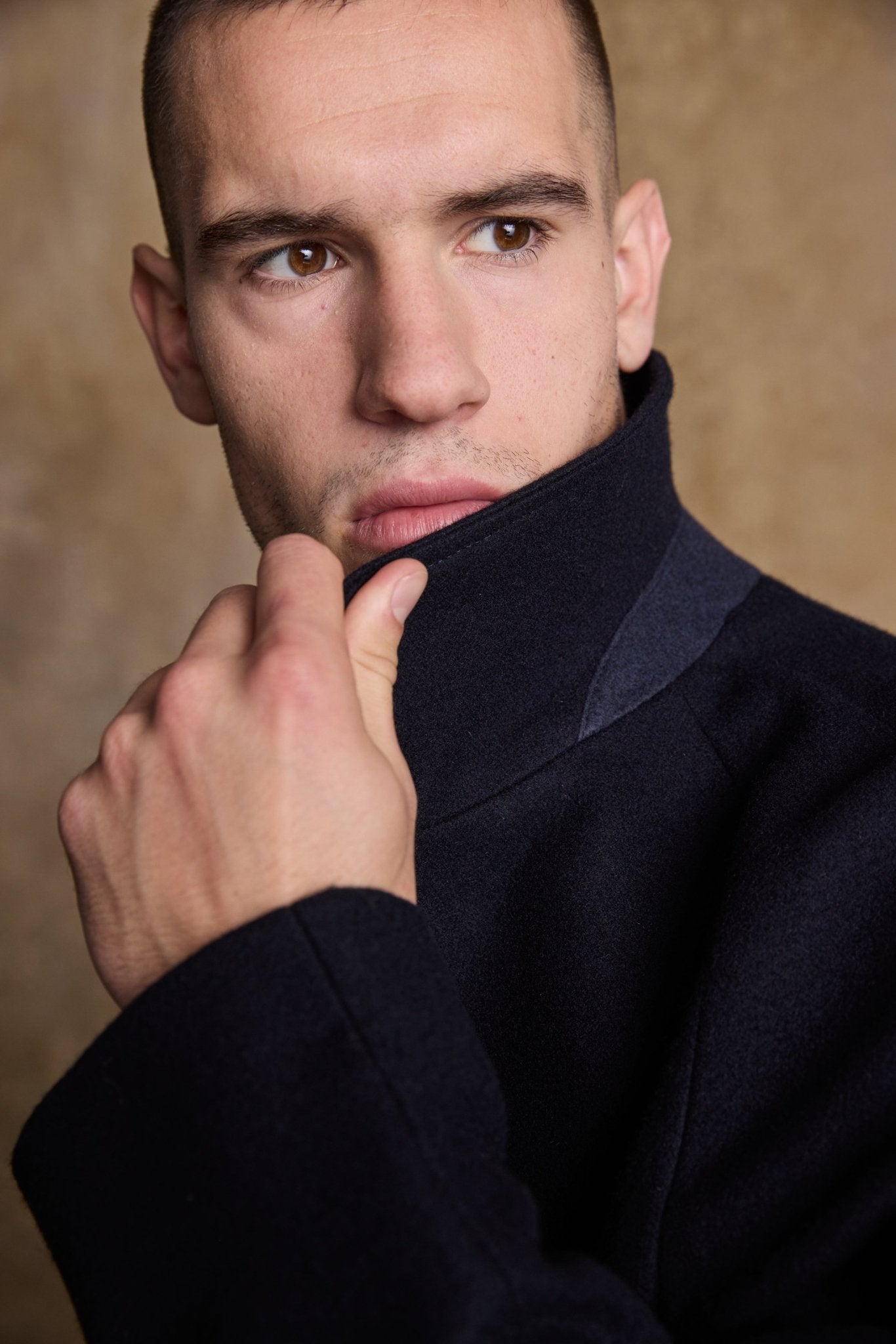 Jack Murphy Clothing - Sean Tweed Coat - Deep Navy Melton - Tweed