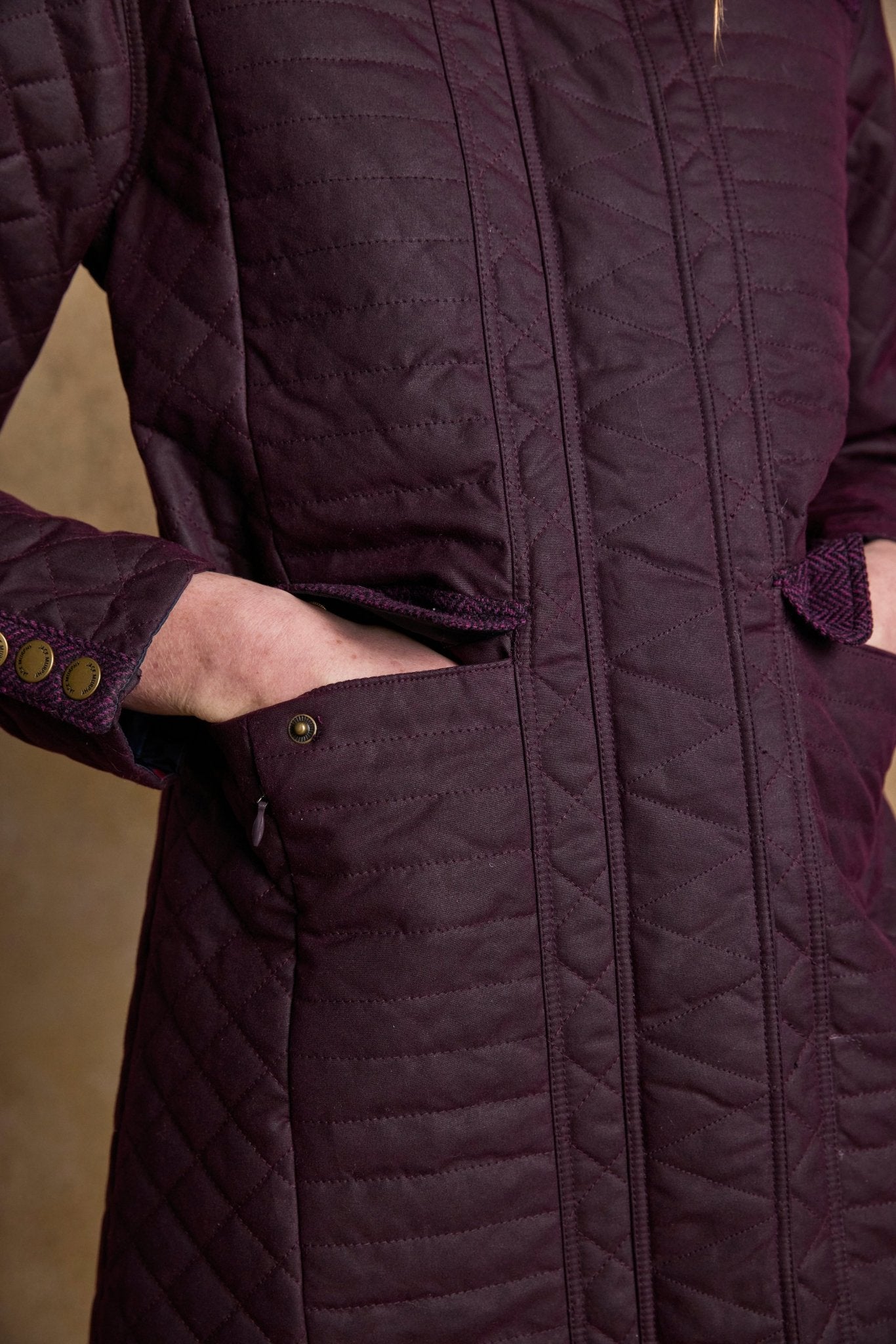 Jack Murphy Clothing - Jodie Wax Coat - Claret - Wax