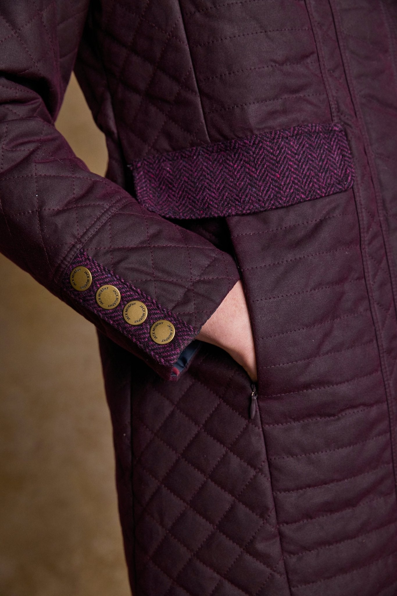 Jack Murphy Clothing - Jodie Wax Coat - Claret - Wax