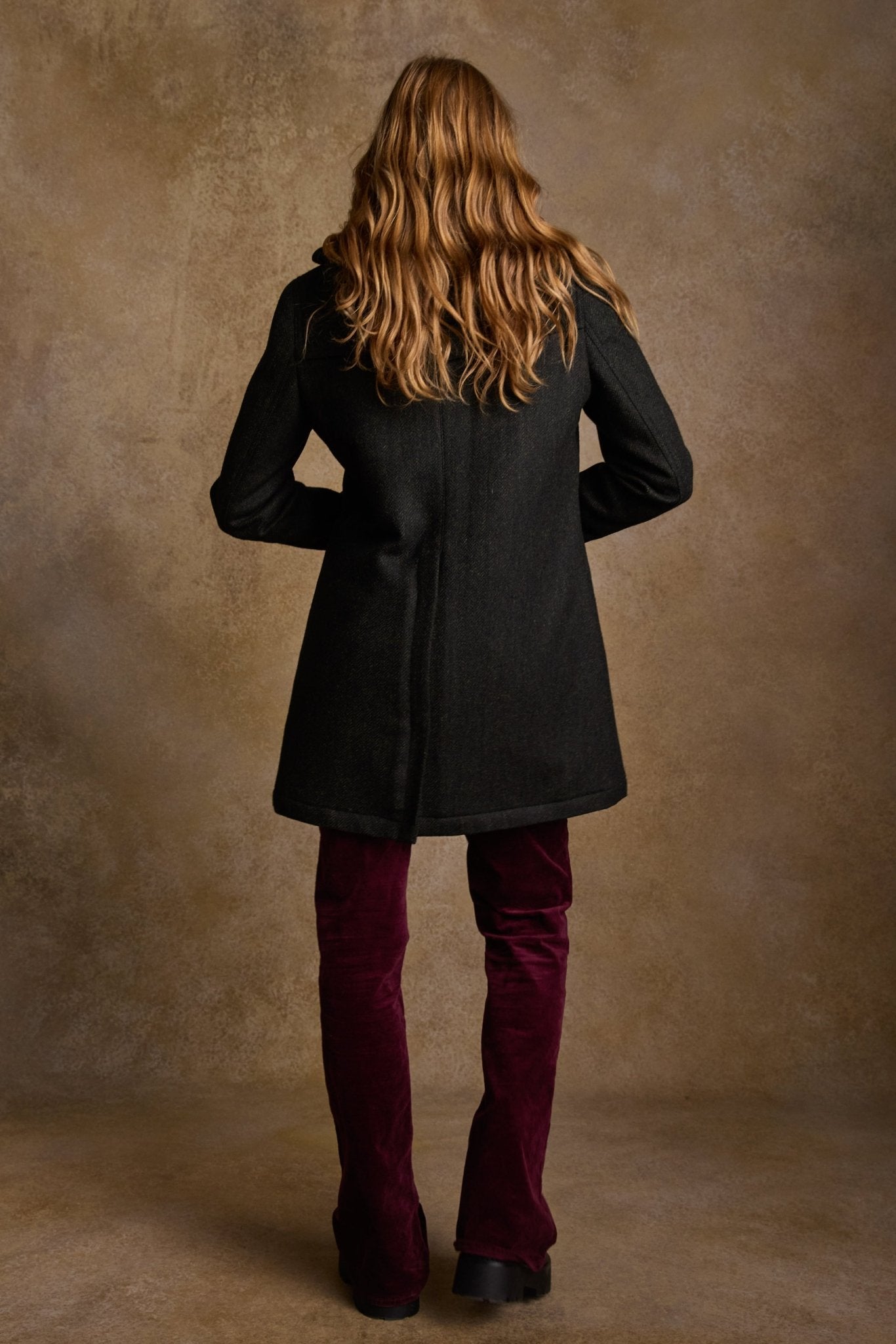 Jack Murphy Ireland - Abbie Tweed Coat - Deep Green Herringbone - Tweed