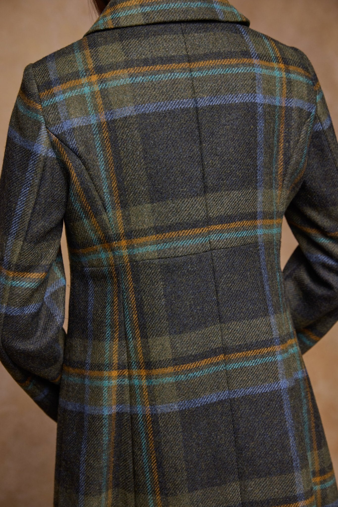 Jack Murphy Clothing - Aimee Tweed Coat - Sage & Emerald Check - Tweed