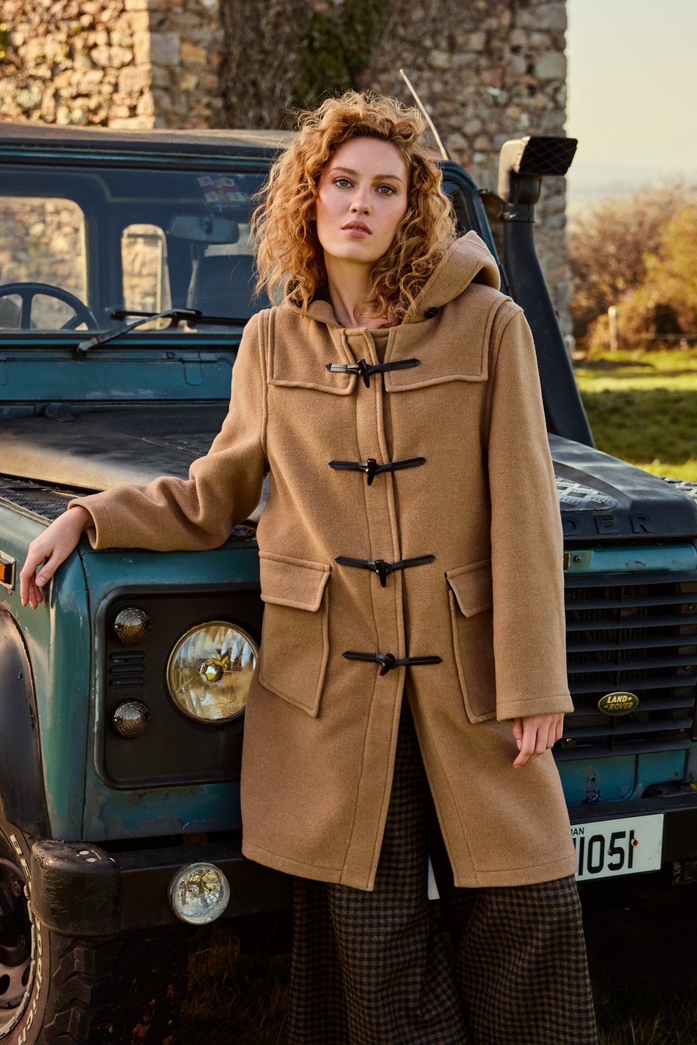 Jack Murphy Clothing - Alex Wool Duffle Coat - Camel - Tweed