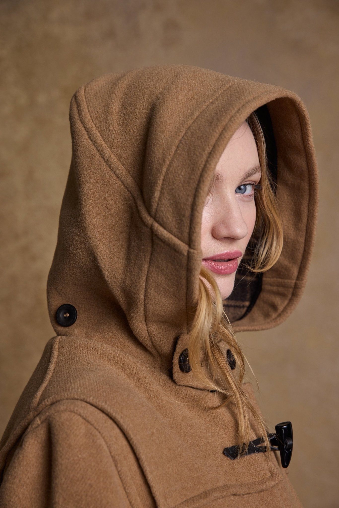 Jack Murphy Clothing - Alex Wool Duffle Coat - Camel - Tweed