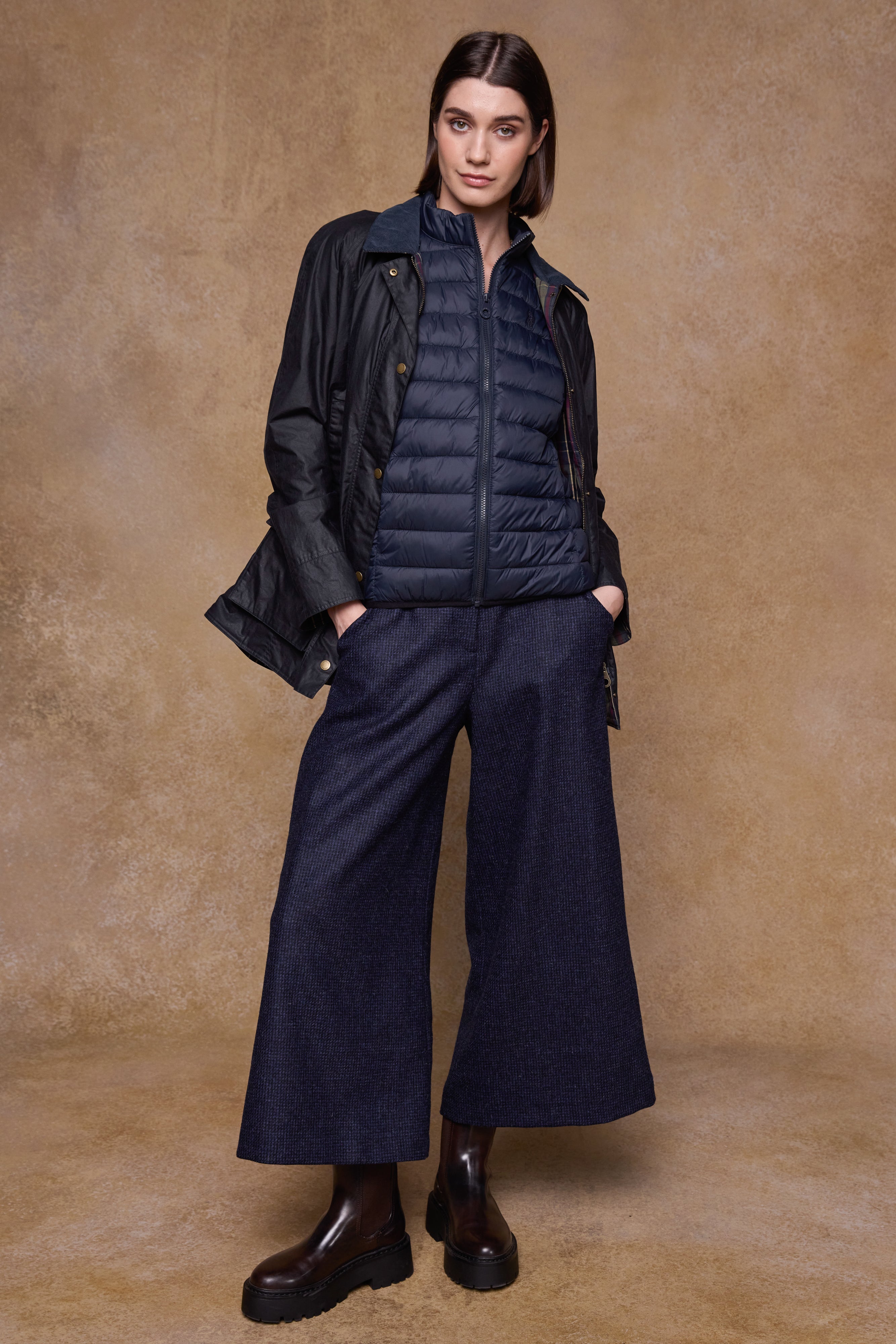 Enya Tweed-Culotte - Donegal Grey Herringbone