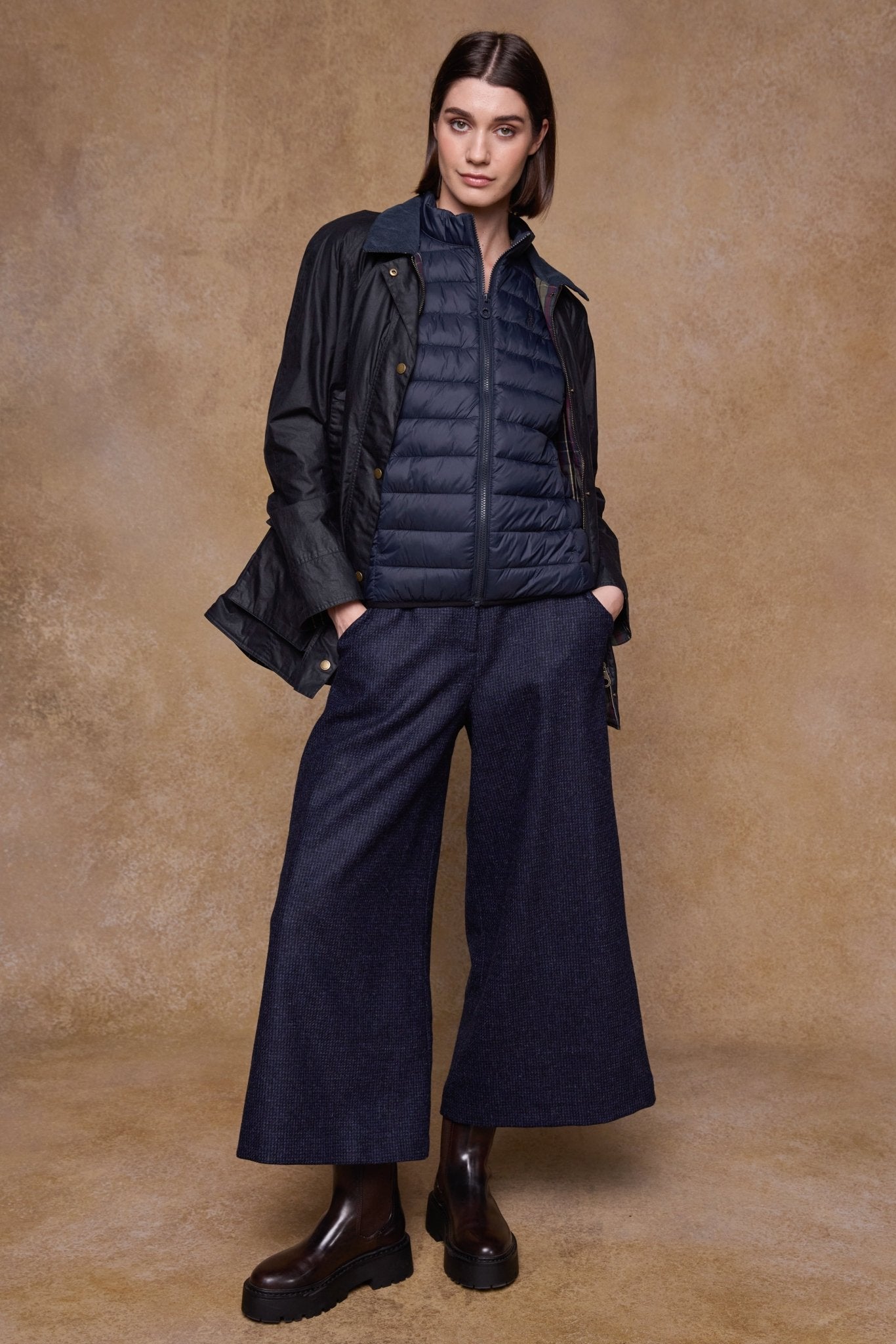 Jack Murphy Clothing - Enya Tweed Culottes - Imperial Blue - Tweed