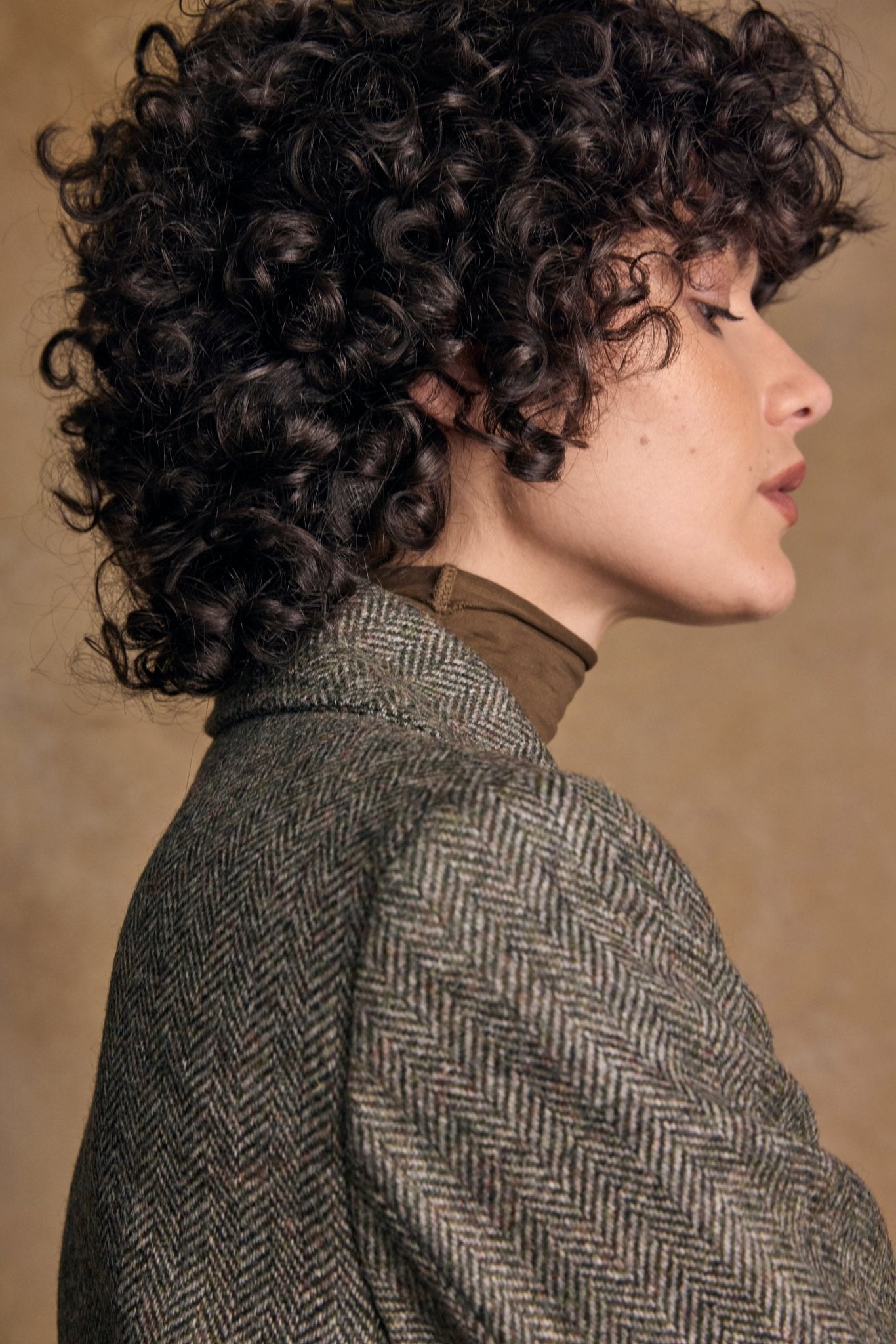 Jack Murphy Ireland - Clodagh Wool Coat - Olive Teal Herringbone - Tweed
