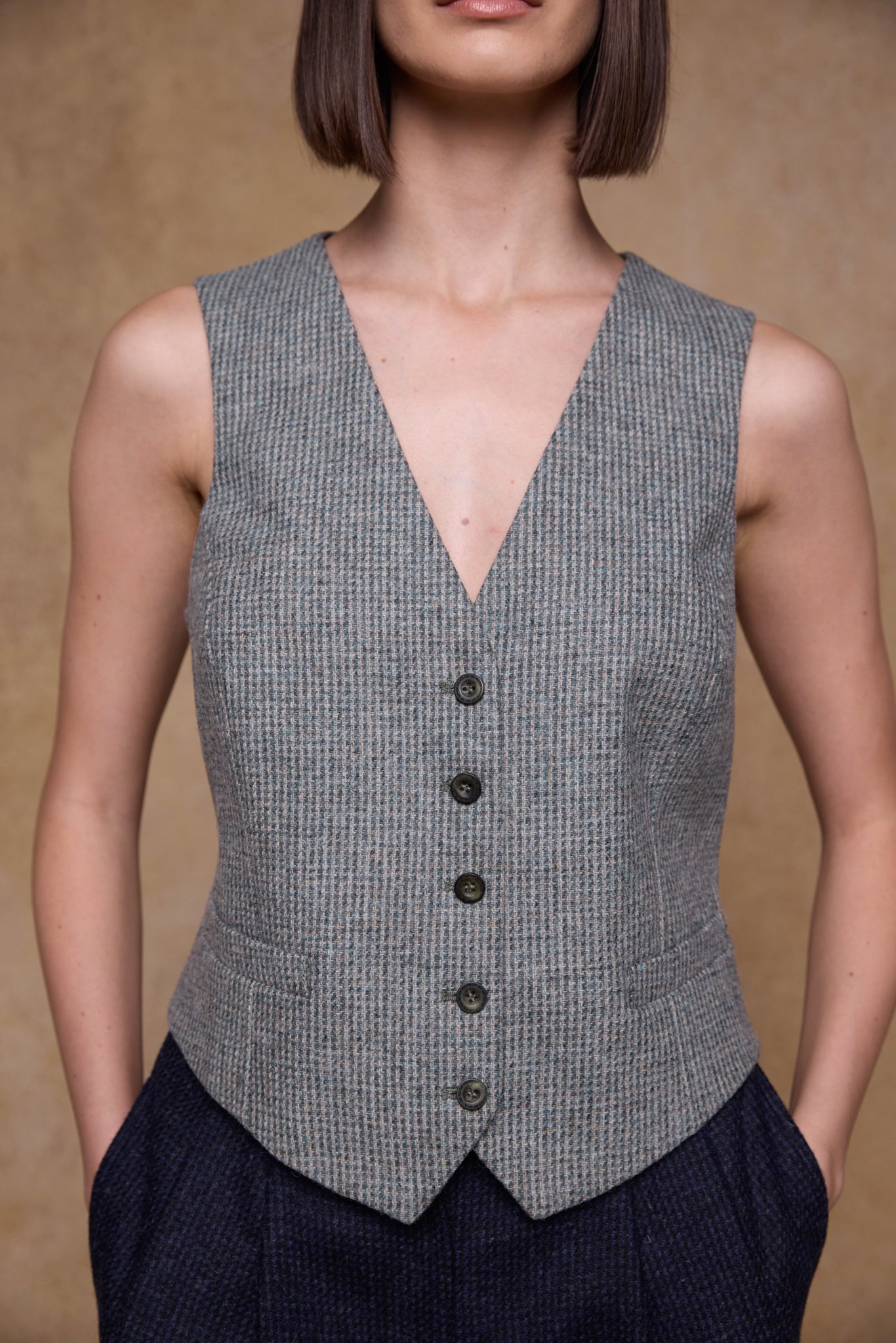 Colleen Tweed Waistcoat - Jade Weave