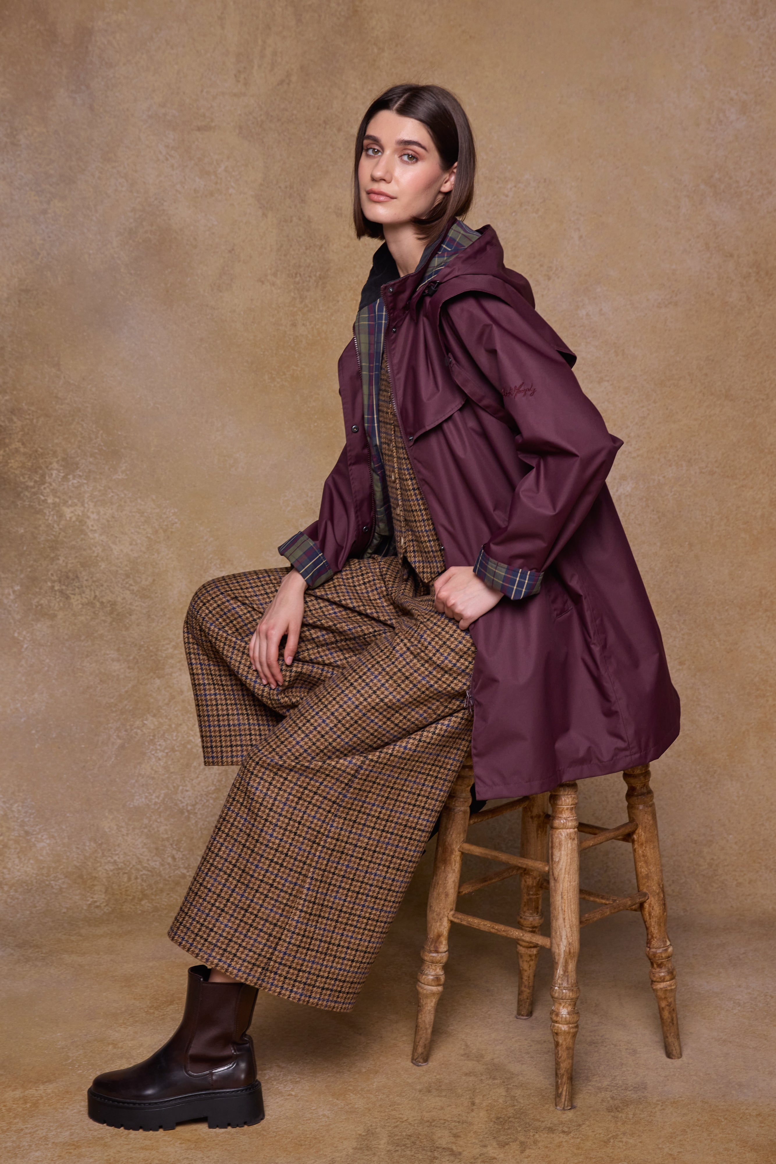 Enya Tweed-Culotte - Donegal Grey Herringbone