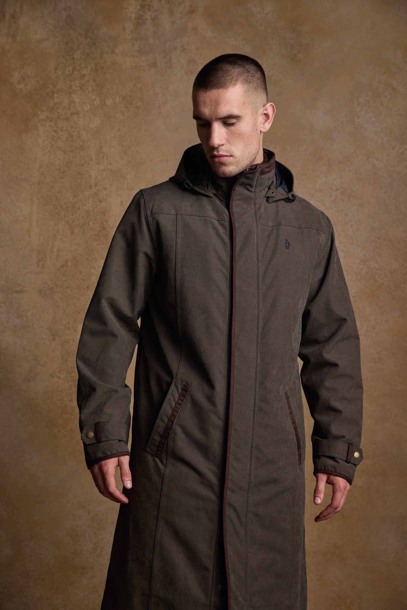 Emmet Waterproof Long Coat Olive: Ultimate Rain Protection