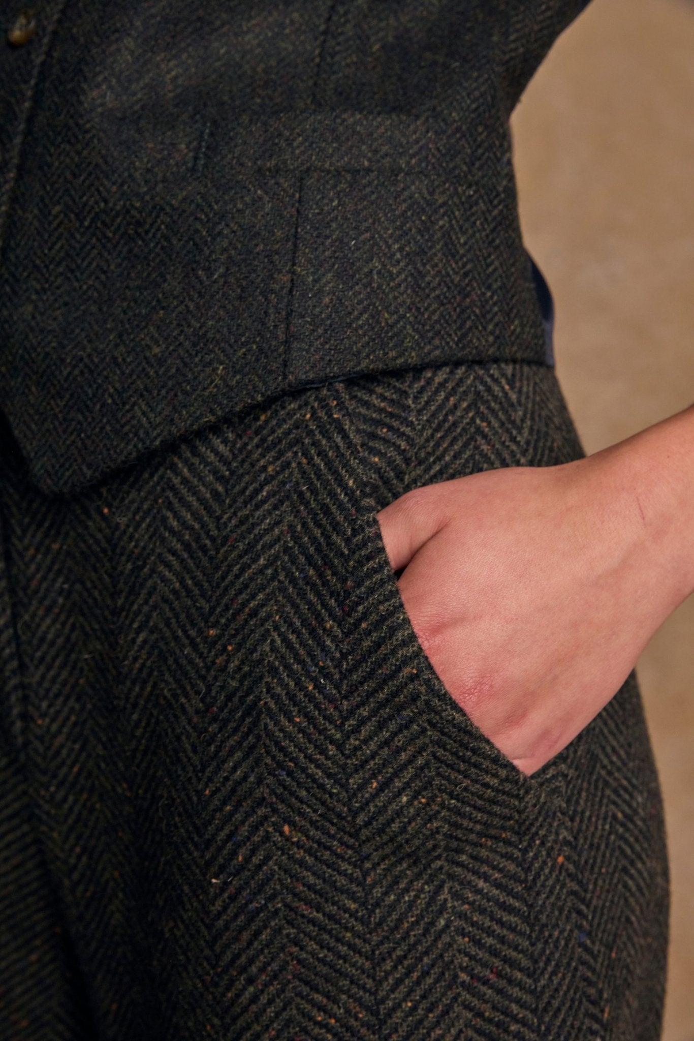 Jack Murphy Ireland - Enya Tweed Culottes - Donegal Pine Herringbone - Tweed