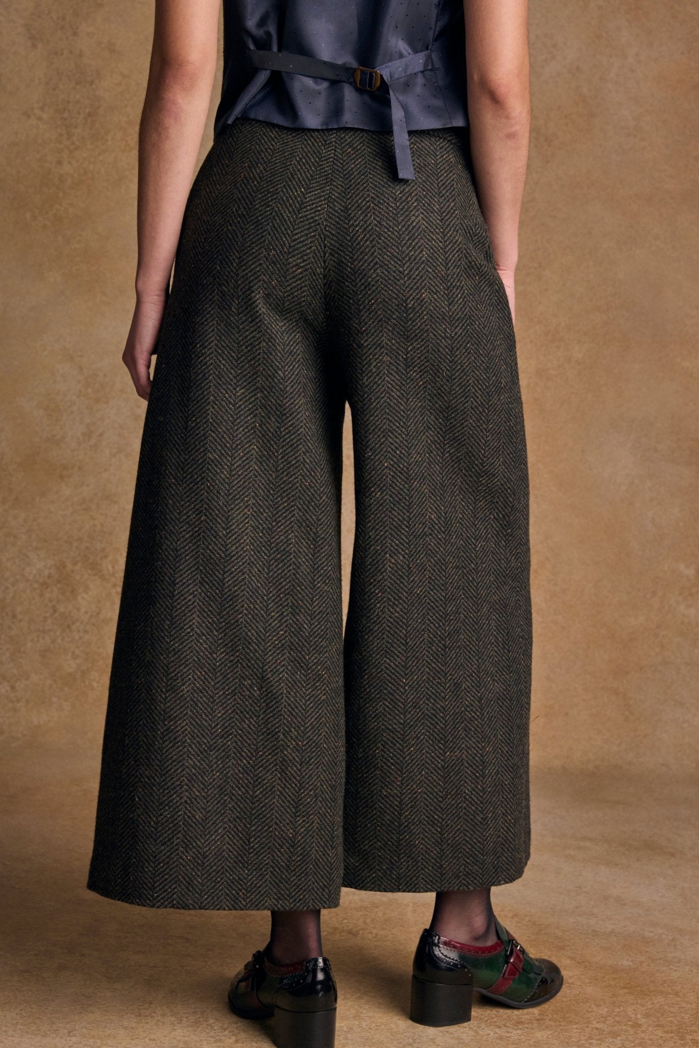 Jack Murphy Ireland - Enya Tweed Culottes - Donegal Pine Herringbone - Tweed