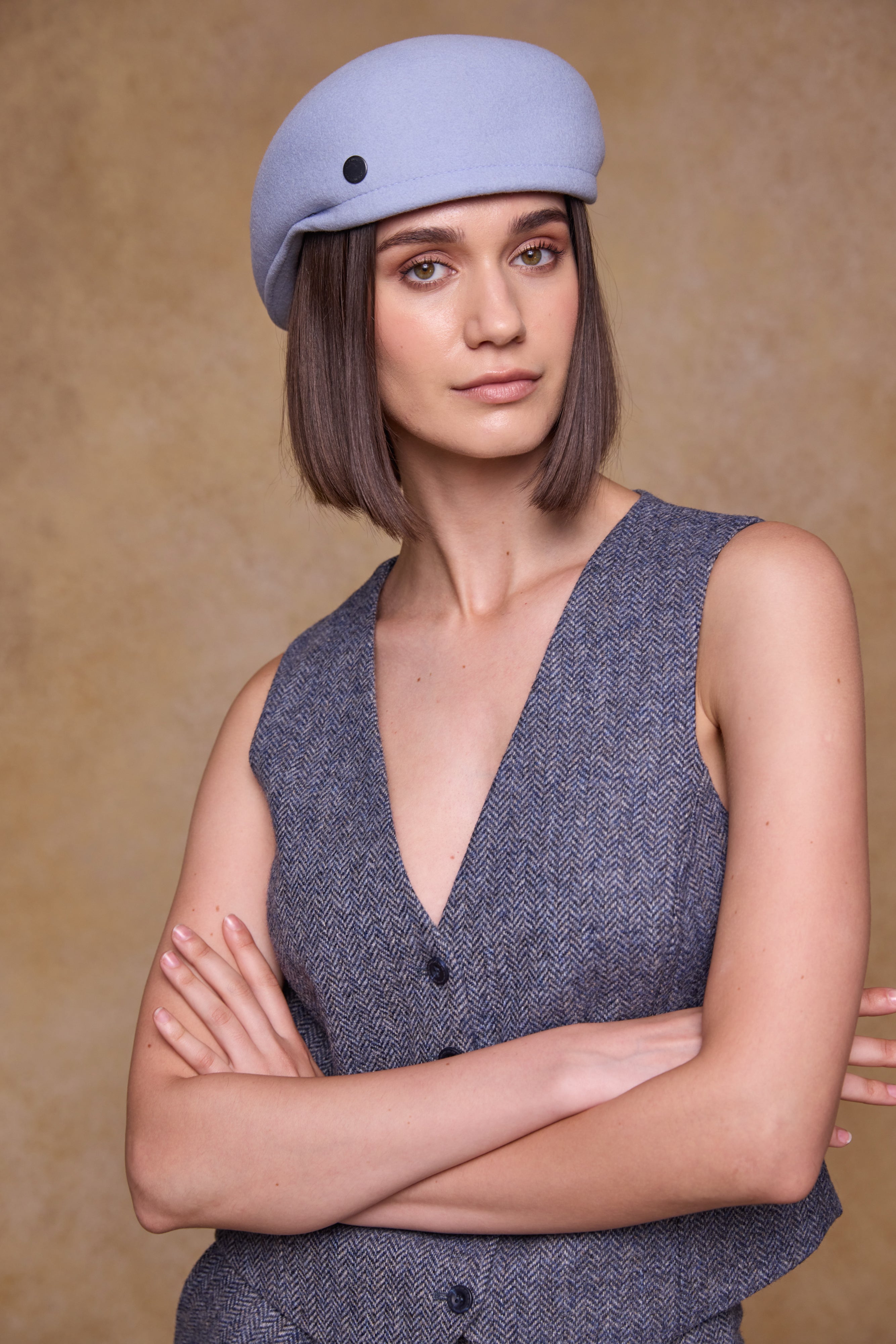 Galway Felt Flat Cap - Bluebell