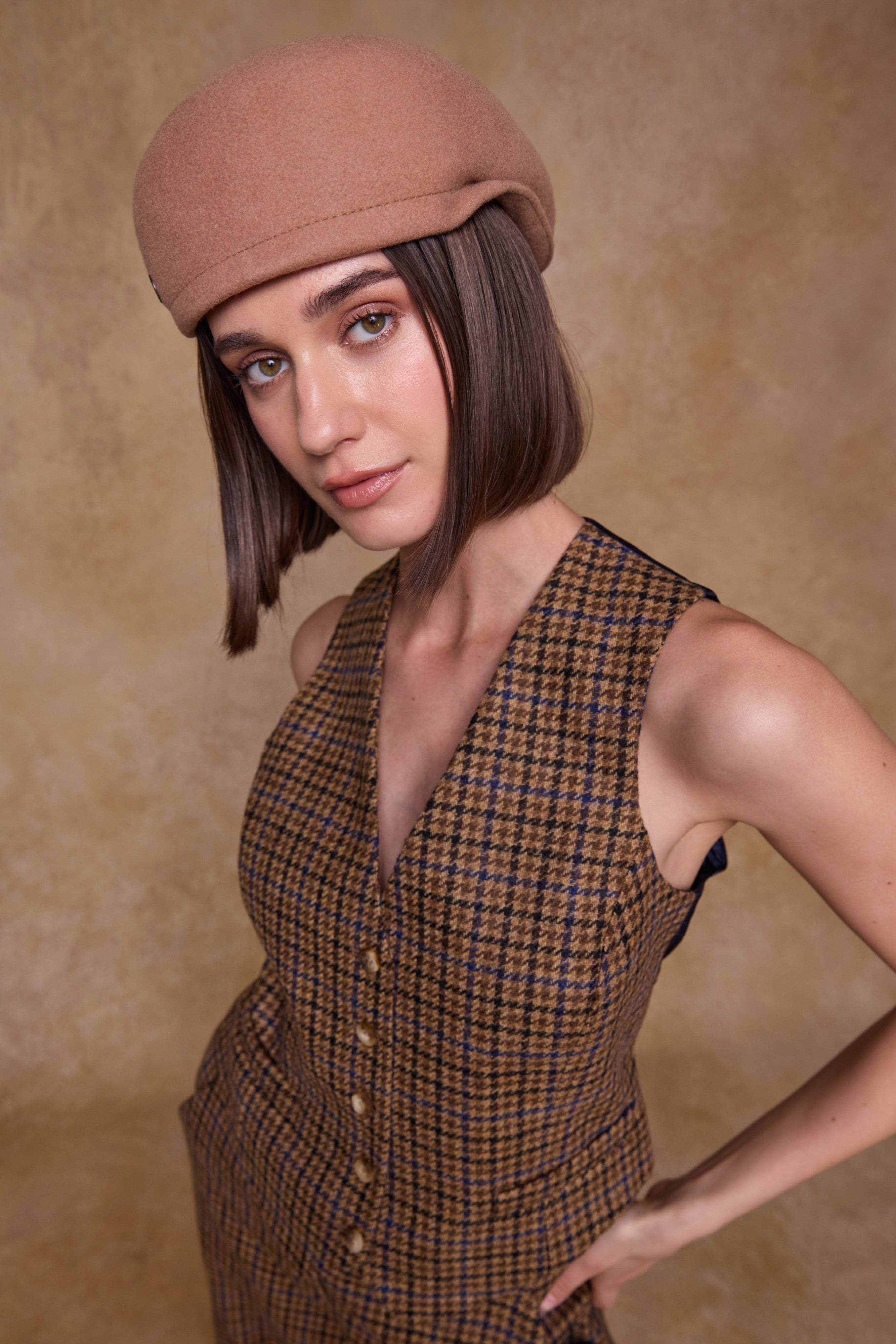 Galway Felt Flat Cap - Sandstone