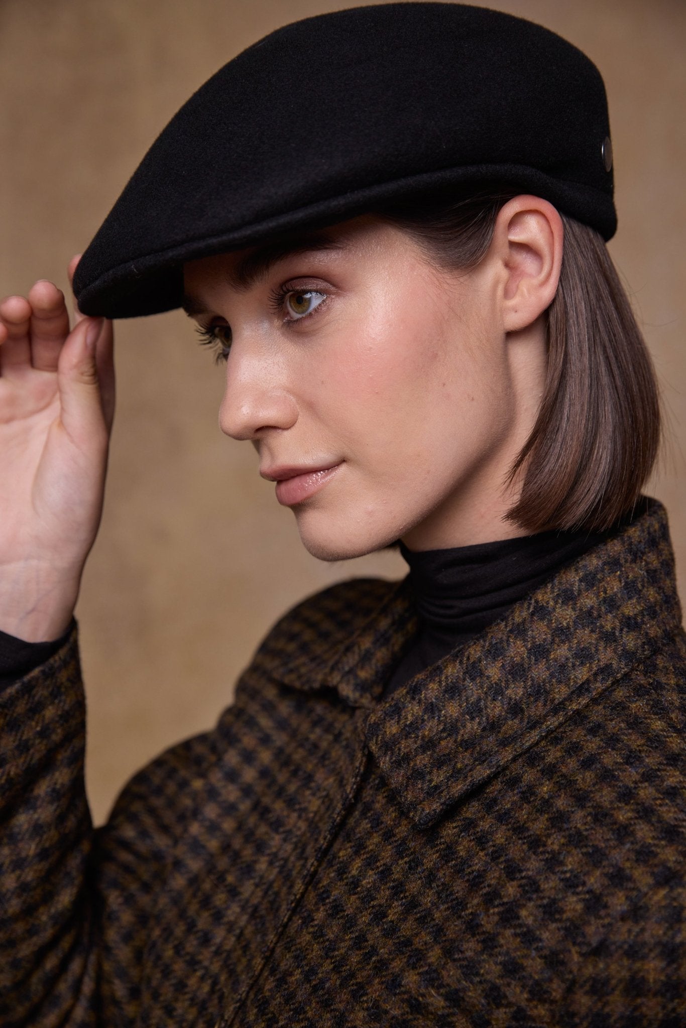 Jack Murphy Ireland - Galway Felt Flat Cap - Black - Hats