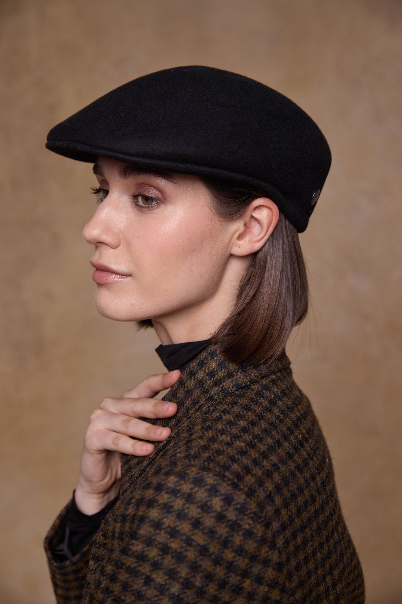 Jack Murphy Ireland - Galway Felt Flat Cap - Black - Hats