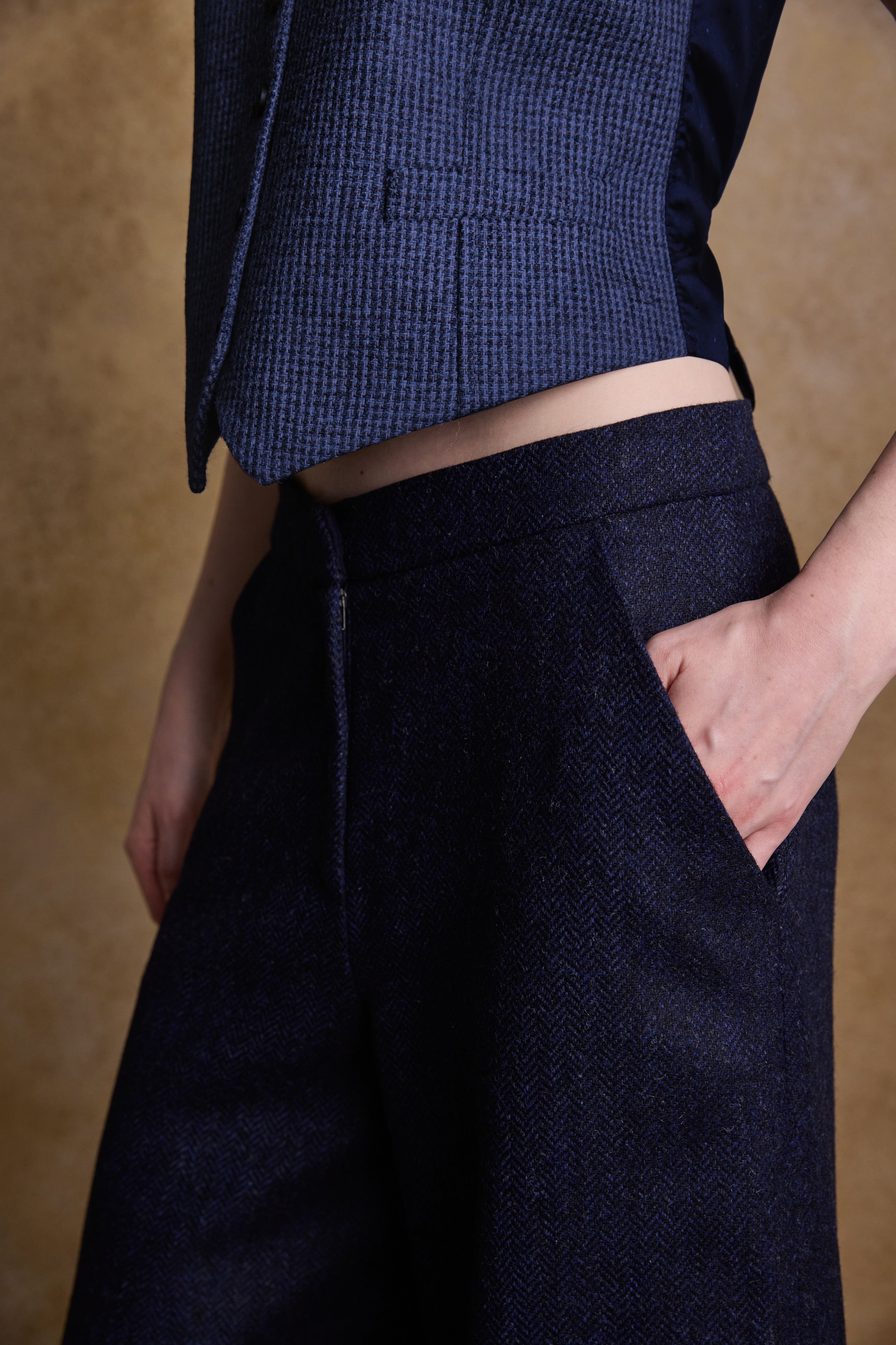 Heidi Tweed Waistcoat - Imperial Blue