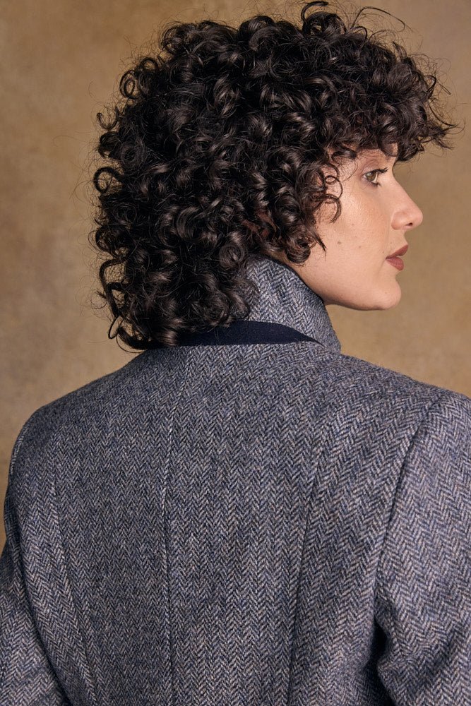 Jack Murphy Ireland - Isabella Tweed Coat - Denim Herringbone - Tweed