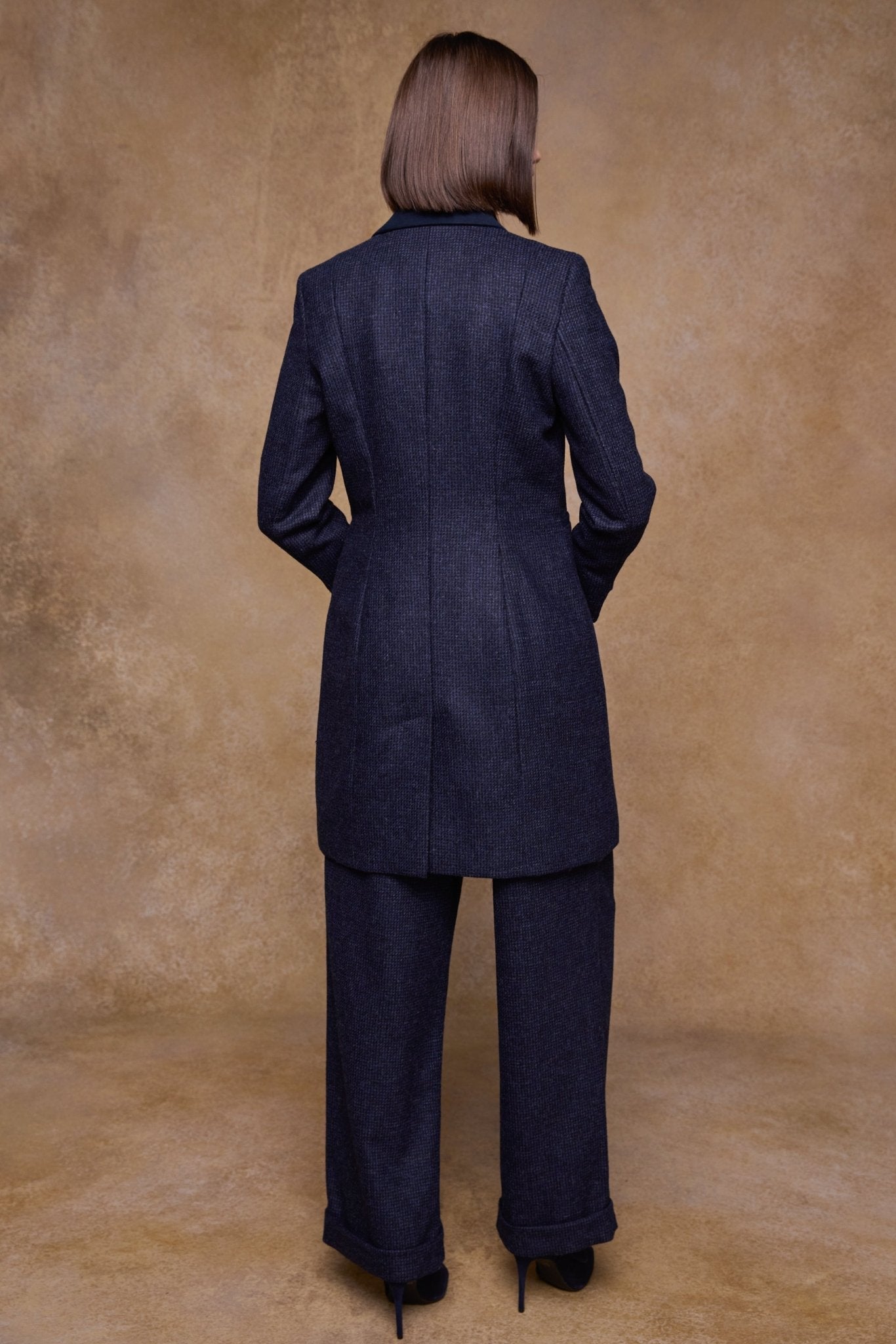 Jack Murphy Clothing - Isabella Tweed Coat - Imperial Blue - Tweed