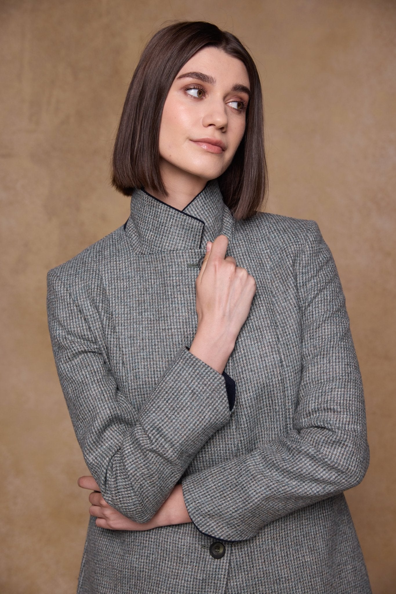 Jack Murphy Clothing - Isabella Tweed Coat - Jade Weave - Tweed
