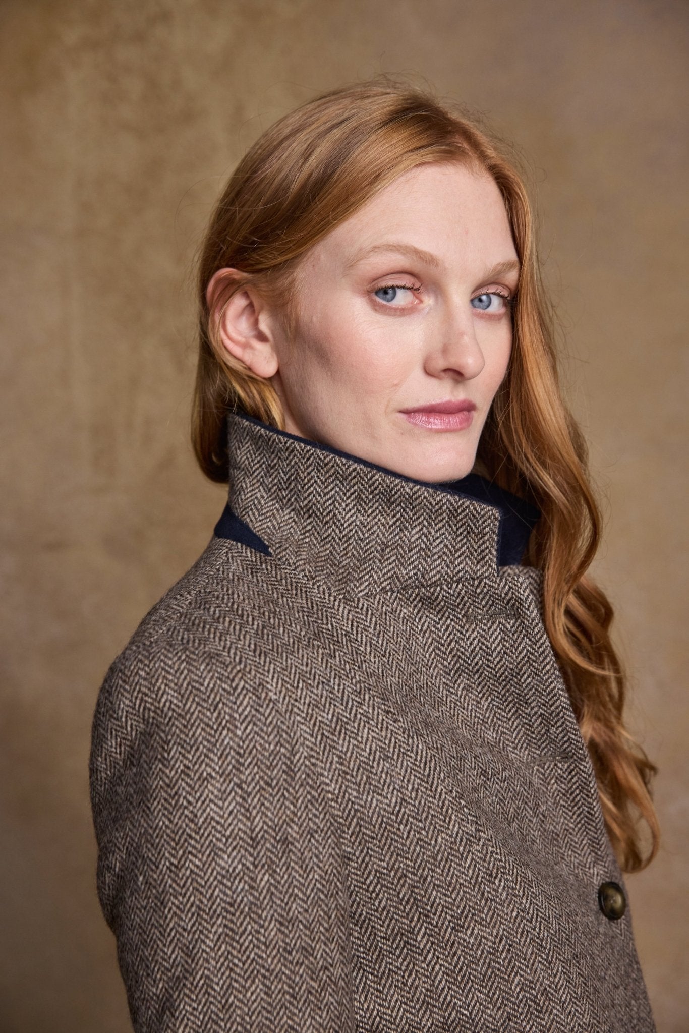 Jack Murphy Ireland - Isabella Tweed Coat - Light Tan Herringbone - Tweed
